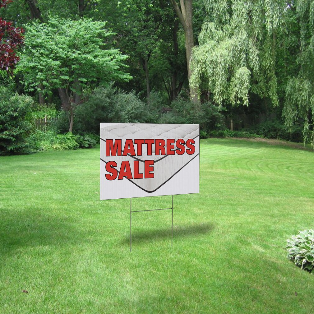 Waterproof 18x12 Inch Outdoor Yard Sign - Durable Mattress Sale Advertising for Lawn & Garden Stores - Single-Sided Print - Perfect for Promotions, Events & Seasonal Sales