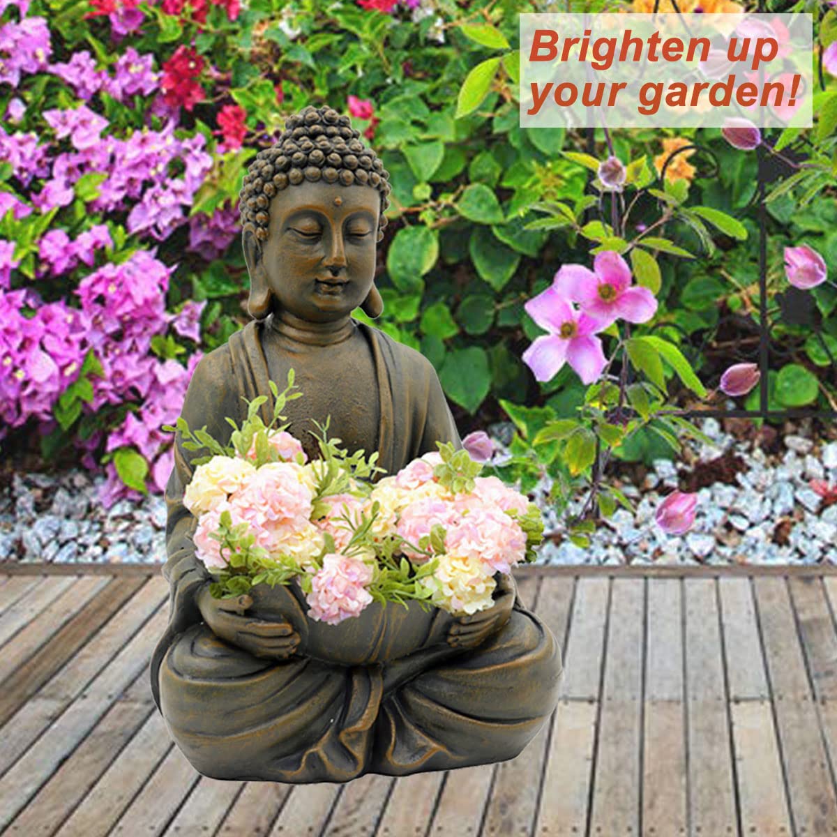 Goodeco Yoga Frog & Lotus Buddha Statue - Handcrafted Zen Decor for Home, Office & Meditation | Perfect Gift for Women, Mom, Birthday, Housewarming & Yoga Lovers | Serene Decor for Living Room, Bedroom or Garden