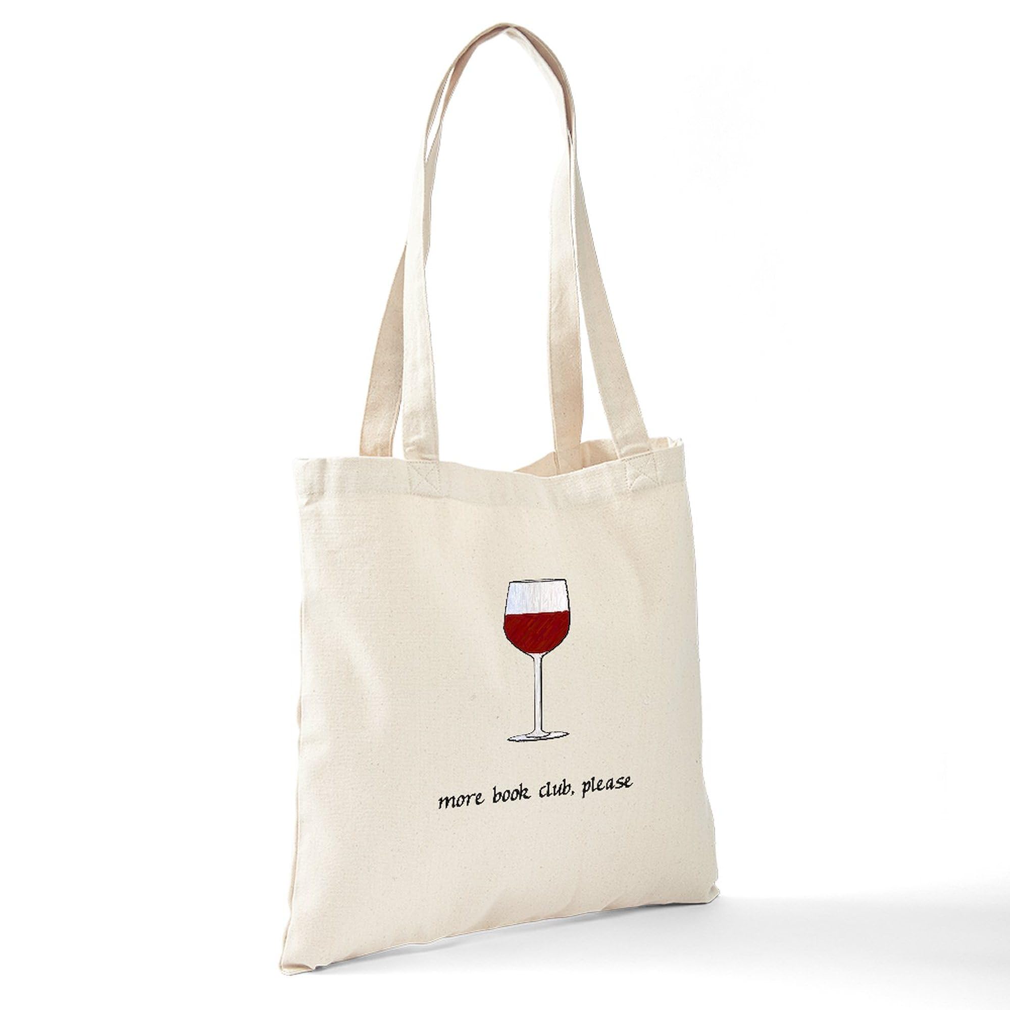 More Book Club Please Tote Bag - Natural Canvas Reusable Shopping Bag for Books, Groceries & Beach - Eco-Friendly Book Lover Gift