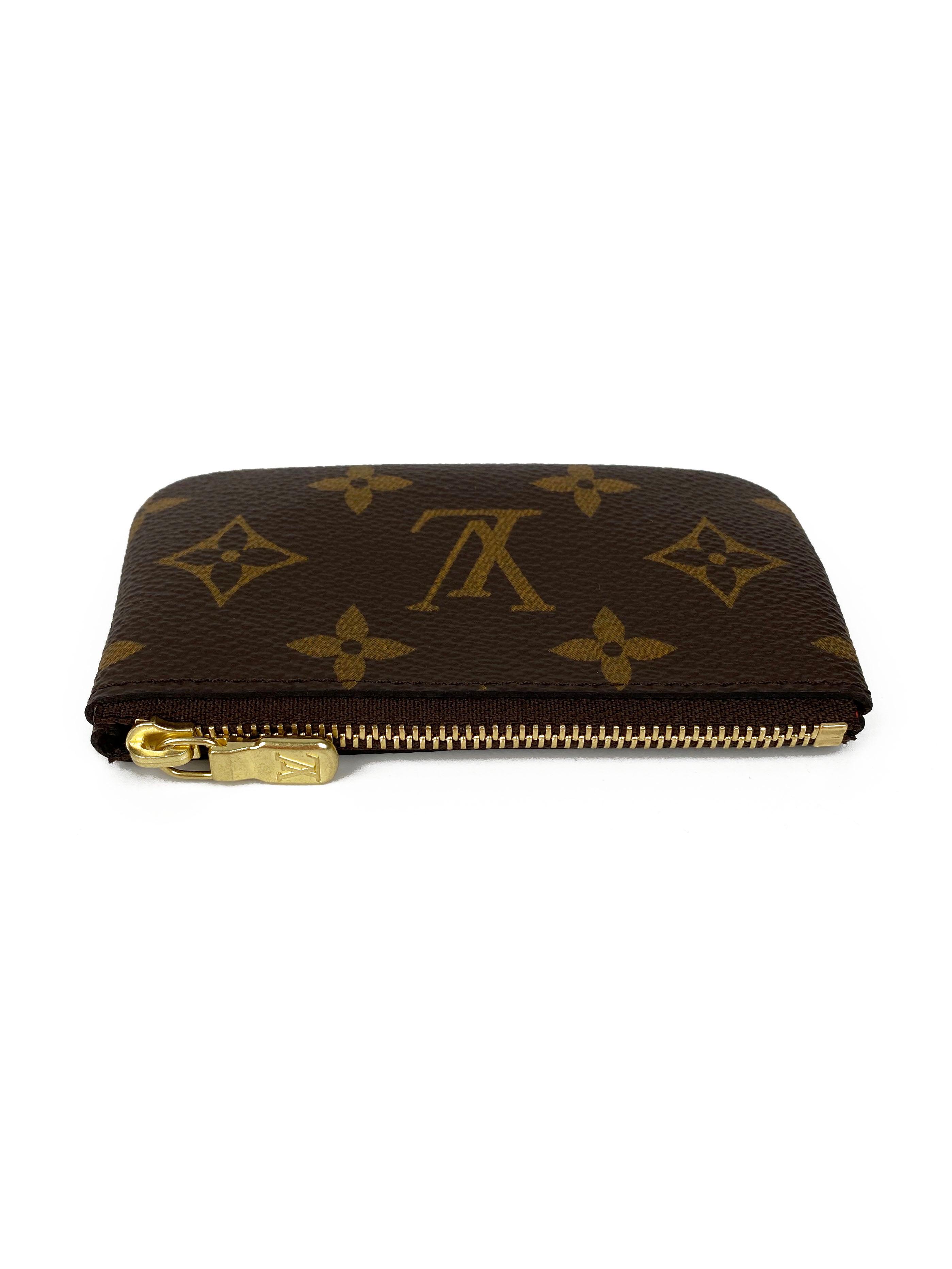 Louis Vuitton Monogram Key Pouch - Genuine Leather Keychain Wallet for Women & Men | Perfect for Keys, Cards & Coins | Ideal for Travel, Daily Use & Gift Giving