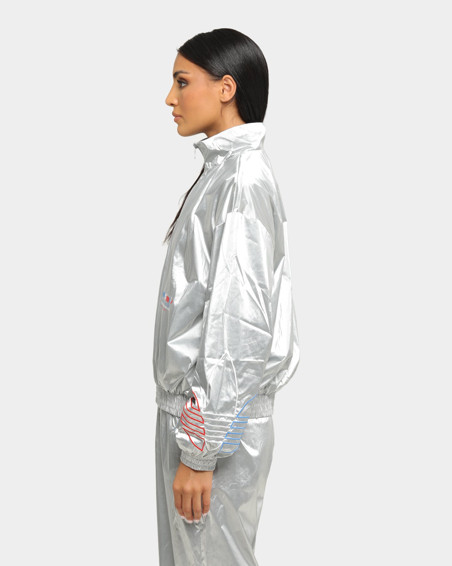 Adidas Women's Japona Track Jacket - Metallic Silver Lightweight Running Jacket for Women - Perfect for Jogging, Gym & Outdoor Activities