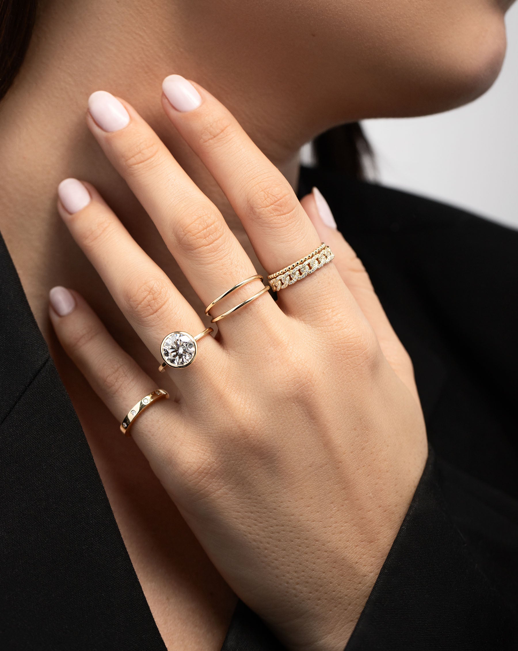 Elegant Bezel Jewelry for Women - Gold & Silver Bezel Rings, Necklaces & Earrings - Perfect for Weddings, Parties & Everyday Wear