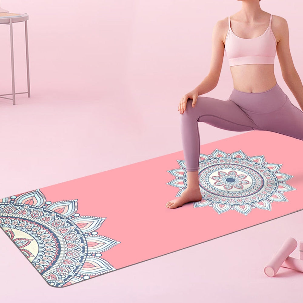 Centra Foldable Non-Slip Yoga Mat - 1mm Thick Lightweight Exercise Mat for Home & Travel - Ideal for Yoga, Pilates, and Fitness Workouts - Pink