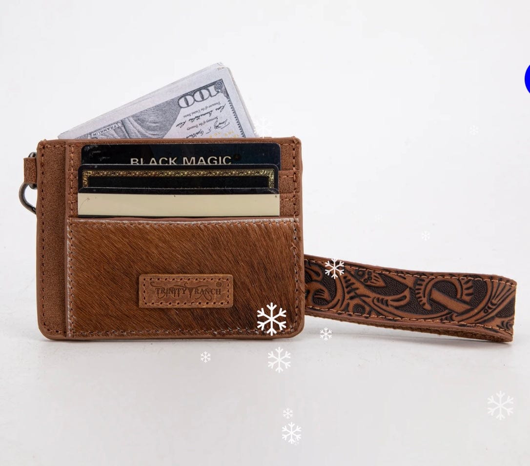 Trinity Ranch Genuine Leather Hair On Key Ring & Card Holder - Stylish and Durable for Everyday Use, Travel, and Gifts