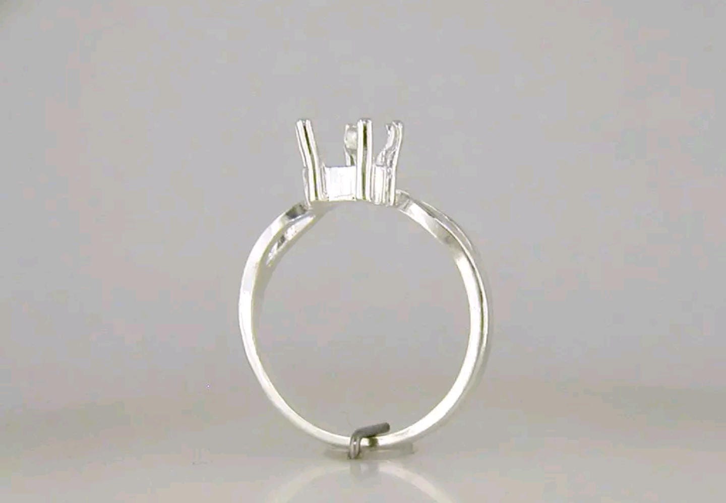 7-11mm Trillion Cut Vee Shank Sterling Silver or 14K Gold Blank Ring Setting - Size 7 (Pre-Notched) for Jewelry Making & Engagement Ring Designs | Perfect for DIY Crafting, Wedding Bands & Custom Jewelry Creations