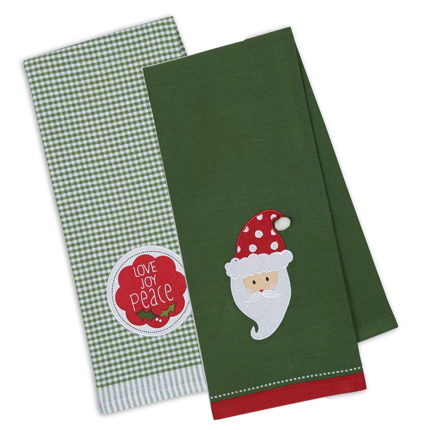 Premium DII Cotton Christmas Holiday Decorative Dish Towels - 18x28 Inches, Set of 2 (Santa & Joy Design) - Perfect for Kitchen Decor, Holiday Gift & Festive Table Setting