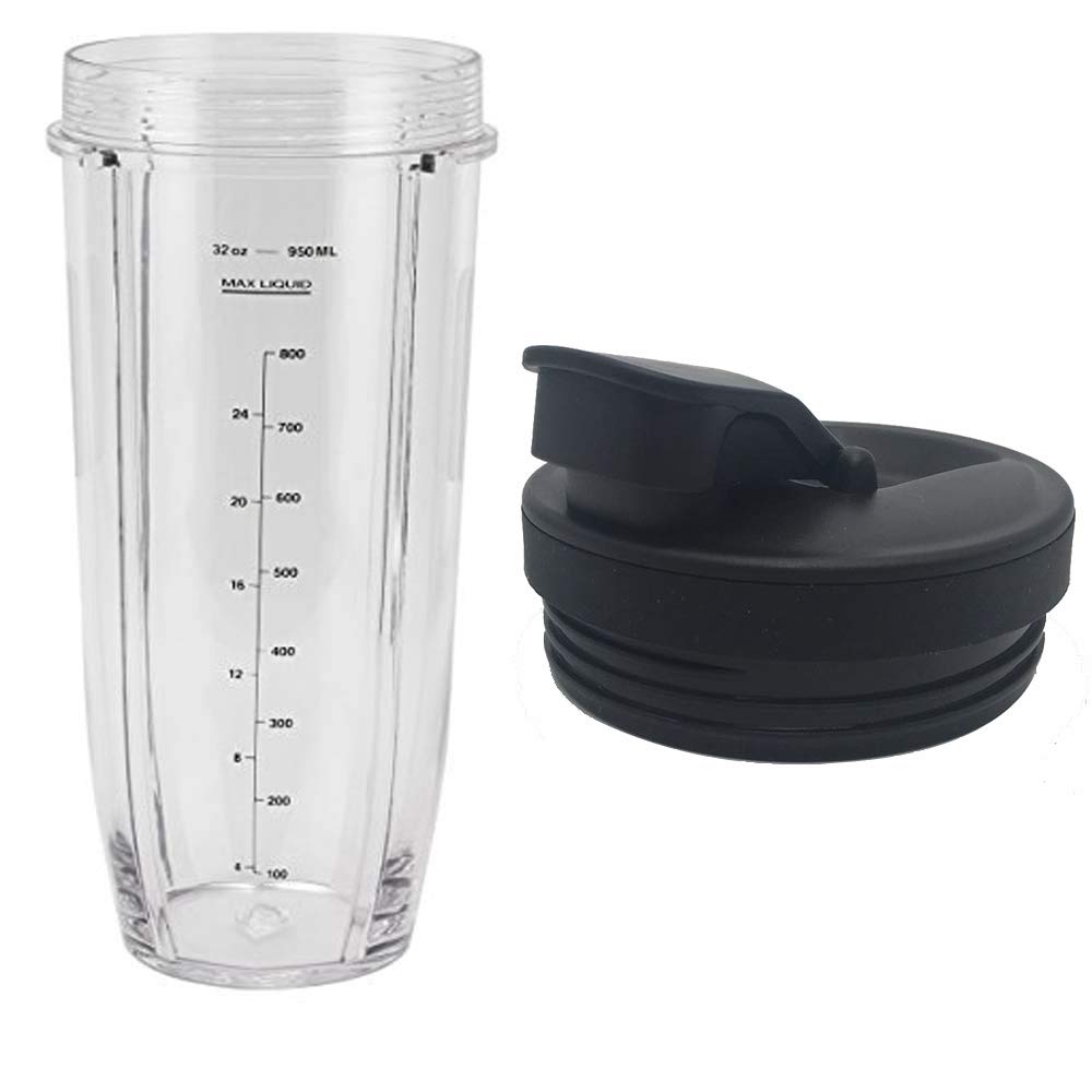 JOYSTAR 32oz (946ml) Blender Cup with Spout Lid - Compatible with Nutri Ninja Blenders - BPA-Free, Leak-Proof Design - Perfect for Smoothies, Protein Shakes & Meal Prep
