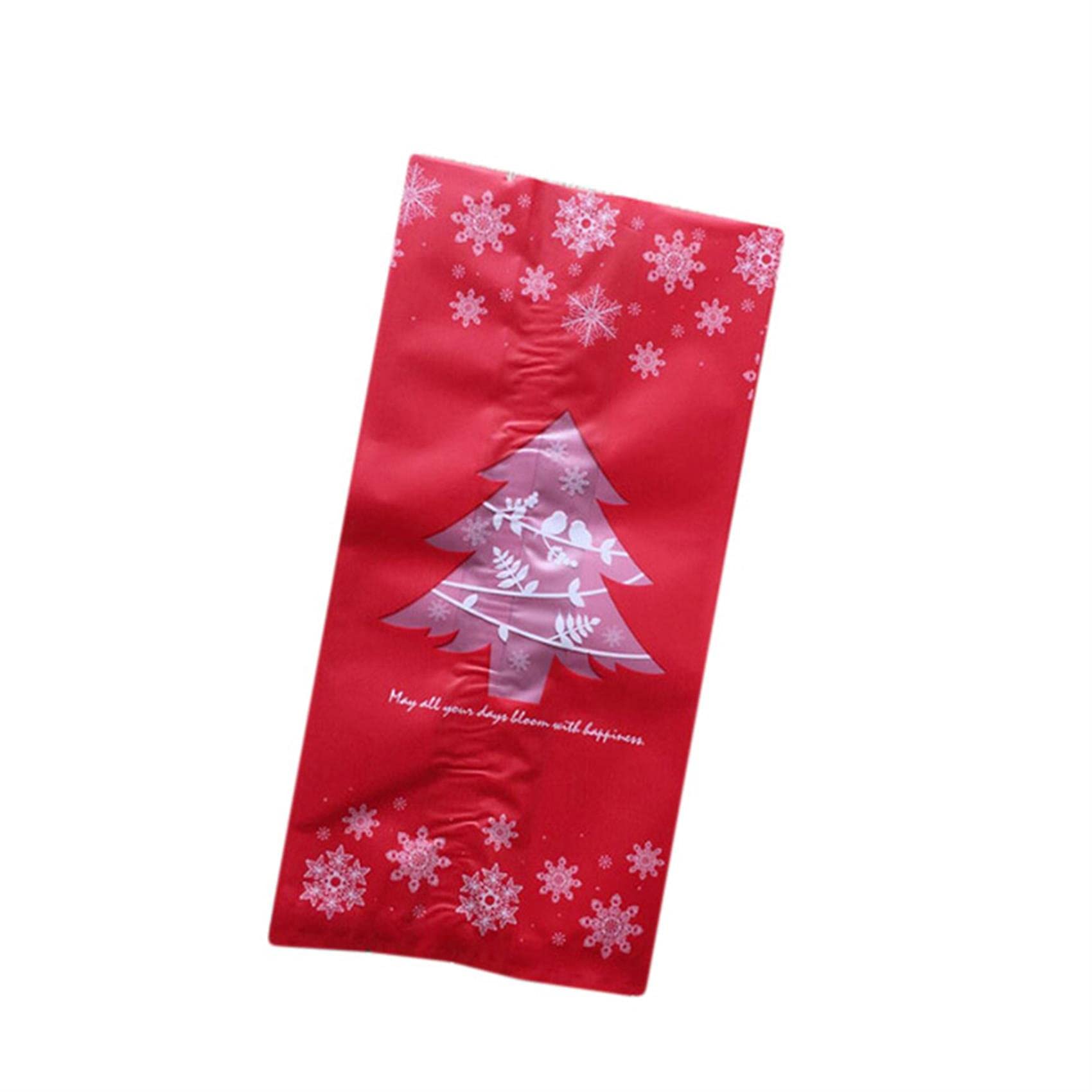 50 Pcs Christmas Cellophane Gift Bags with Snowflake Pattern - Red Holiday Treat Bags for Candy, Cookies & Party Favors - Perfect for Christmas Gifts, Holiday Wrapping & Festive Decorations