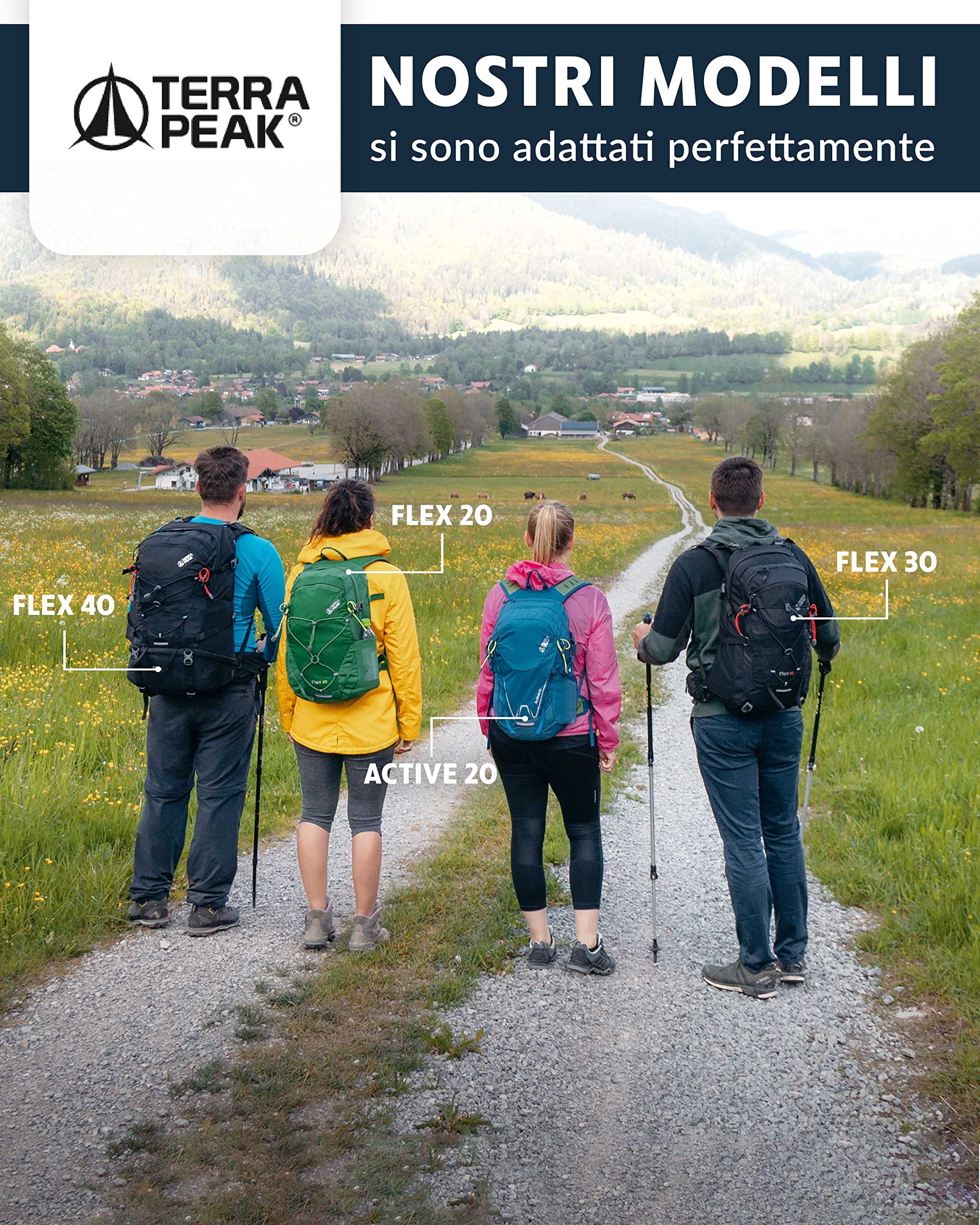 Terra Peak 30L Hiking Backpack - Lightweight Trekking Backpack with Ventilated Back Panel, Hydration Compatible & Rain Cover - Perfect for Outdoor Adventures, Camping & Travel