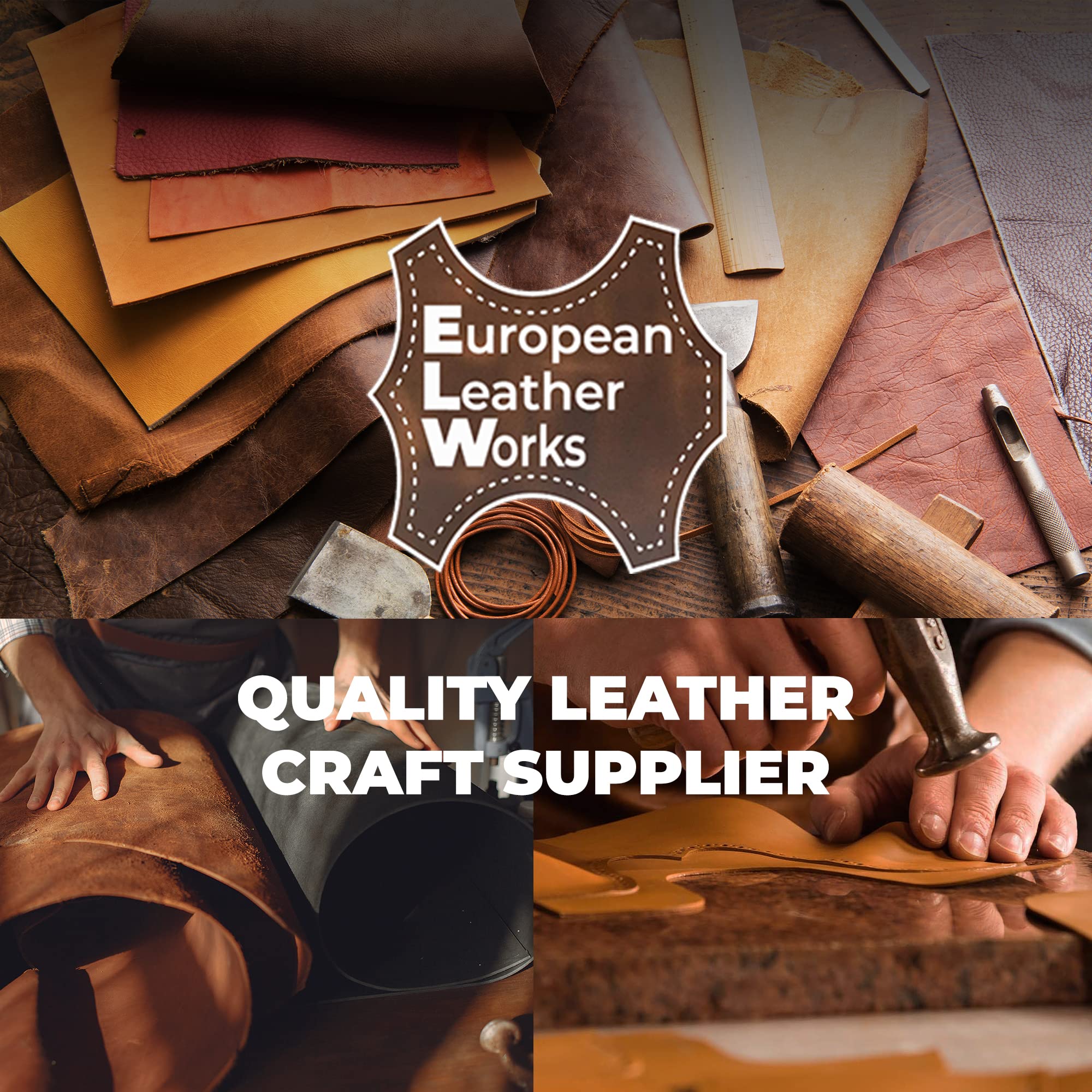 Premium ELW Grass-Fed Leather 8-10 oz (3-4mm) Heavy Duty Pre-Cut 24