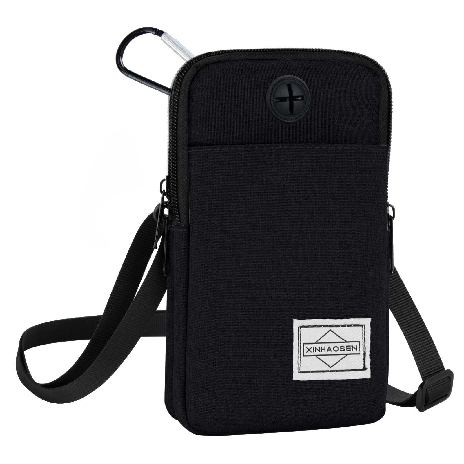 Waterproof Crossbody Phone Waist Bag - Travel, Running, Hiking & Gym Armband Wallet with Adjustable Strap (Black) - Perfect for Outdoor Activities & Hands-Free Convenience