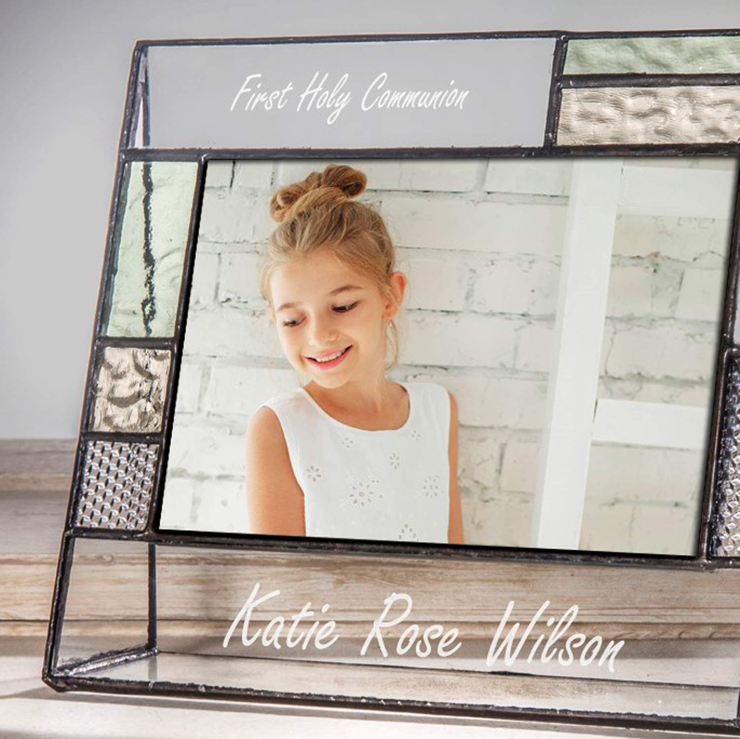 Personalized First Communion Picture Frame - Custom Engraved 4x6 Glass Photo Frame for Boys & Girls - Perfect Religious Gift for Baptism & Christening