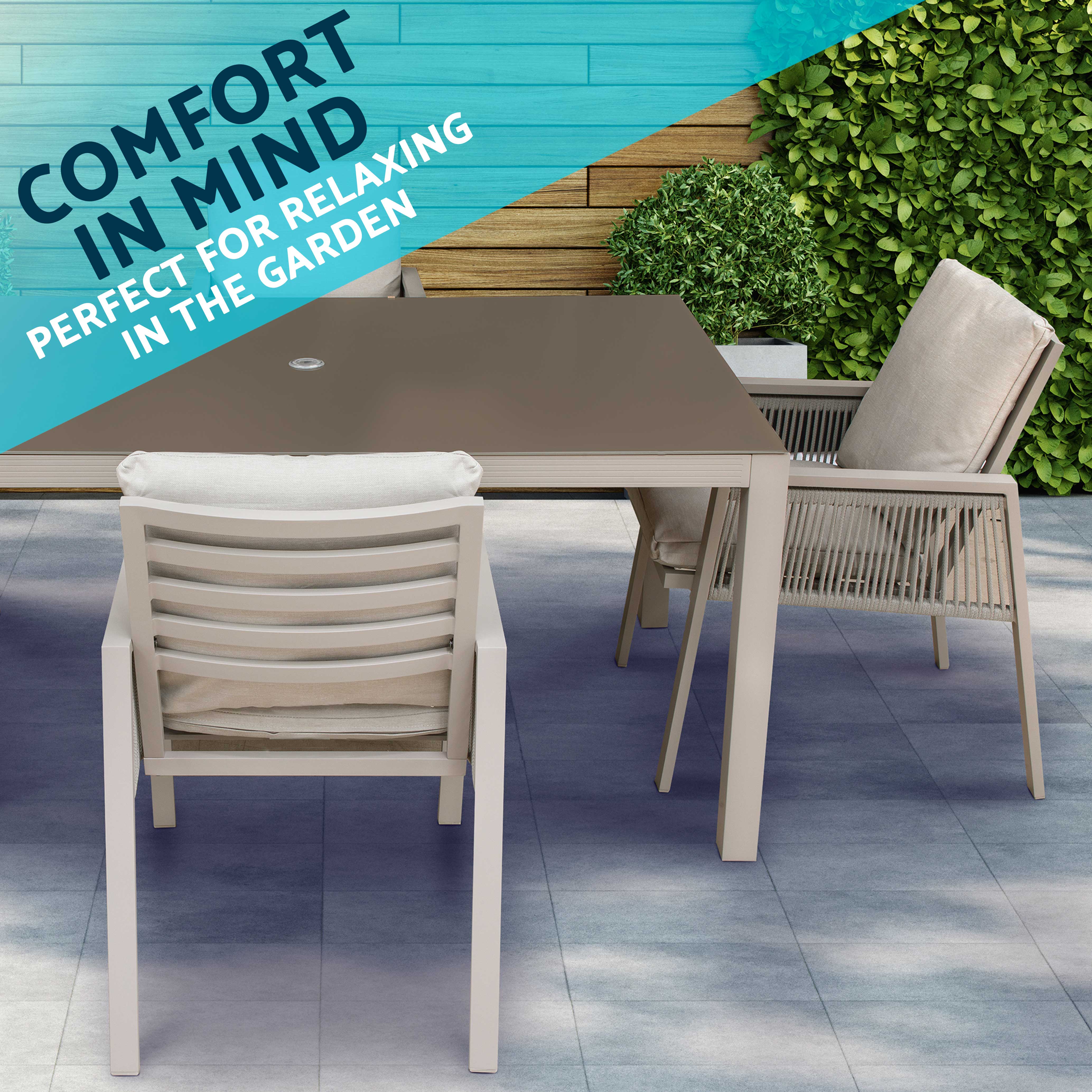Dellonda Fusion 5-Piece Outdoor Dining Set with Weatherproof Aluminum Frame - Patio Furniture for Backyard, Garden & Poolside Dining | DG275