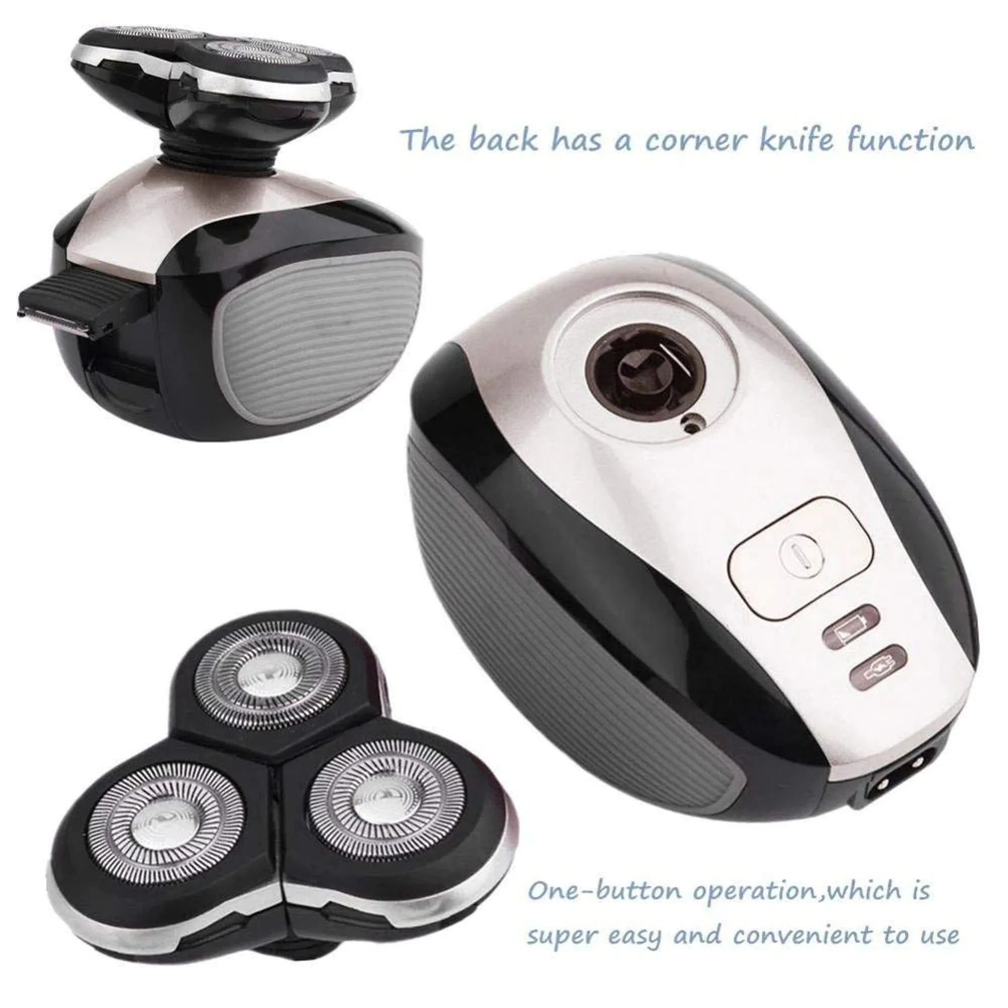 Premium Titanium Series Electric Shaver Kit for Men - 5-in-1 Wet/Dry Shaving System with Replacement Blades, Soothing Shave Gel, Cleansing Wipes & Travel Case - Perfect for Home Use, Business Travel & Gym Essentials