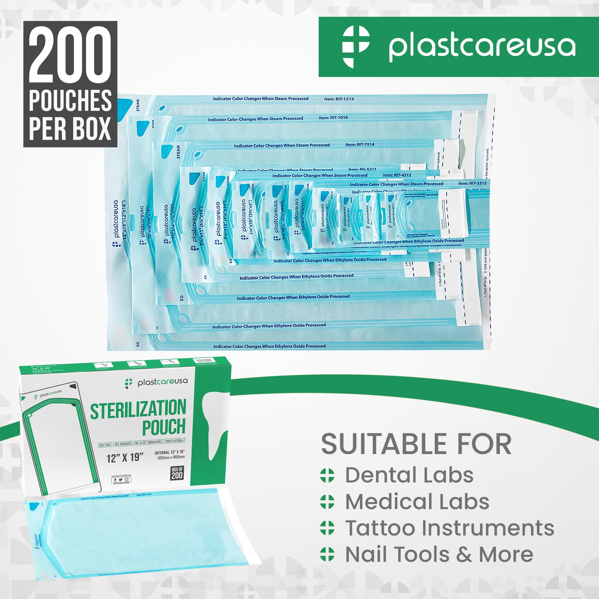 2000 Bulk Sterilization Pouches for Medical & Dental Instruments - 12