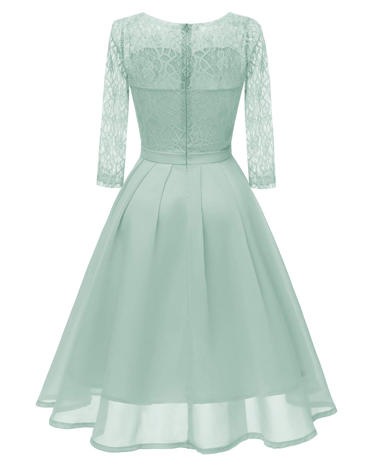 Elegant Chiffon Lace Midi Dress for Women - Formal Prom Party Gown with Flowy Skirt | Perfect for Weddings, Cocktail Events & Evening Occasions