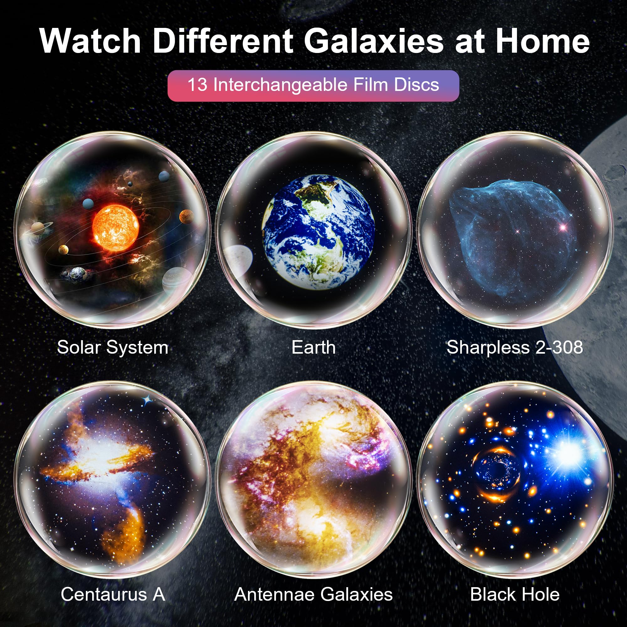 13-in-1 Galaxy Projector Starry Night Light with Nebula Effects & Timer - White LED Space Lamp for Bedroom Decor, Kids Room & Meditation | Perfect for Stargazing, Relaxation & Creating Cosmic Atmosphere