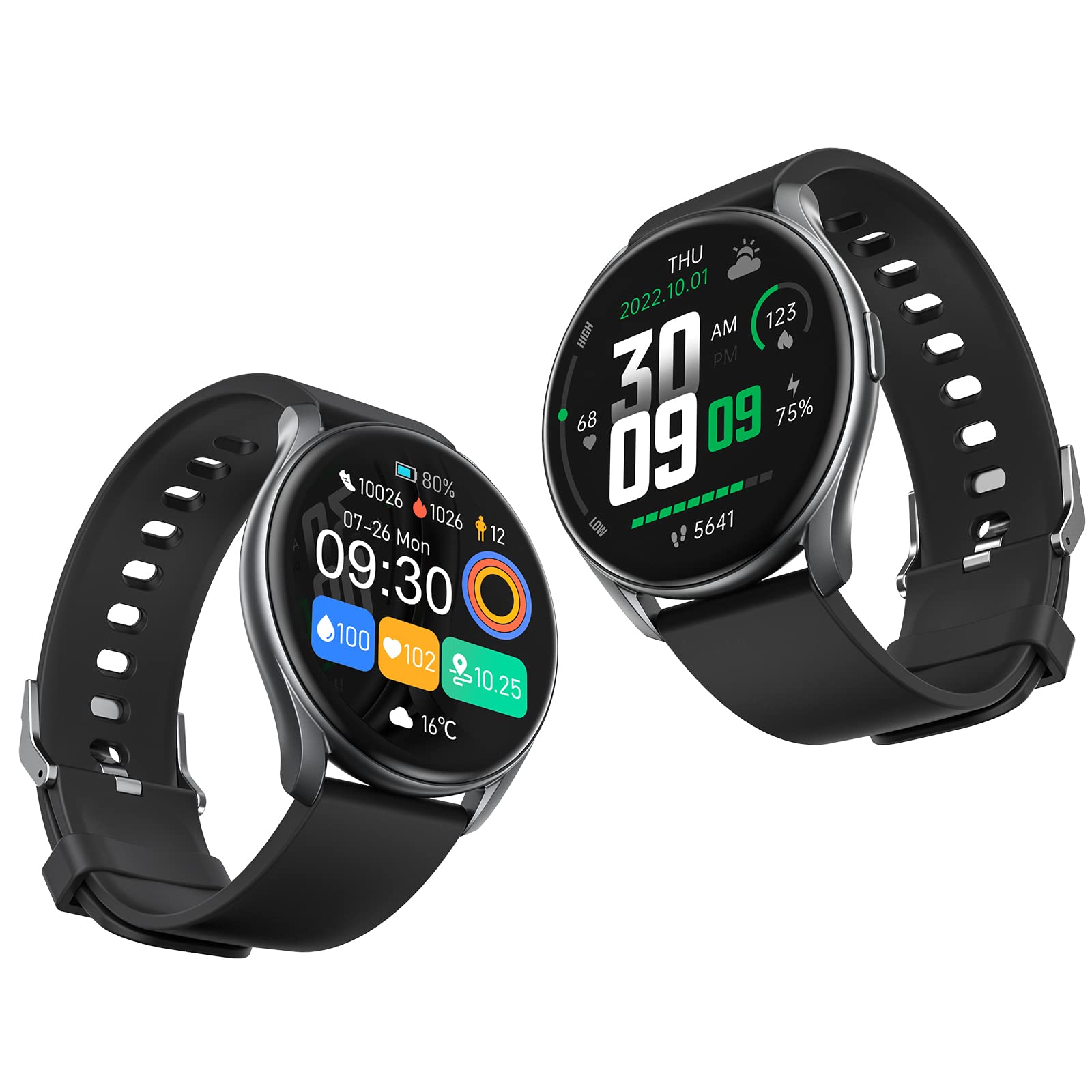 Portzon Smart Watch for iOS Android - IP68 Waterproof Fitness Tracker with Heart Rate & Sleep Monitor for Men Women - Perfect for Workouts & Daily Use