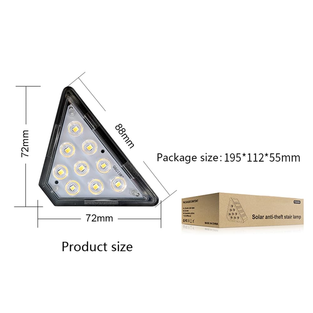Solar Powered Outdoor Step Lights - 6 Pack Warm White Dusk to Dawn Stair Lights, IP67 Waterproof Deck Lighting for Yard, Garden, Pathway, Driveway, Patio | Perfect for Nighttime Safety & Landscape Decoration