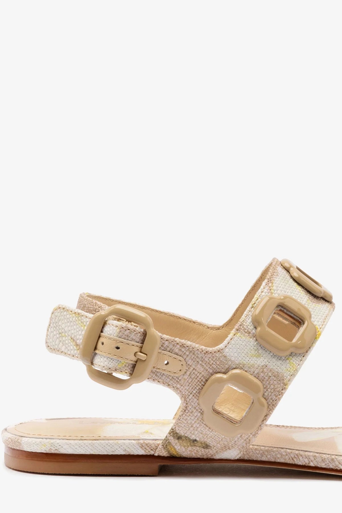 Milan Flat Sandals for Women - Beige Woven Raffia Summer Slides - Comfortable Beach Sandals for Vacation, Poolside & Casual Outings
