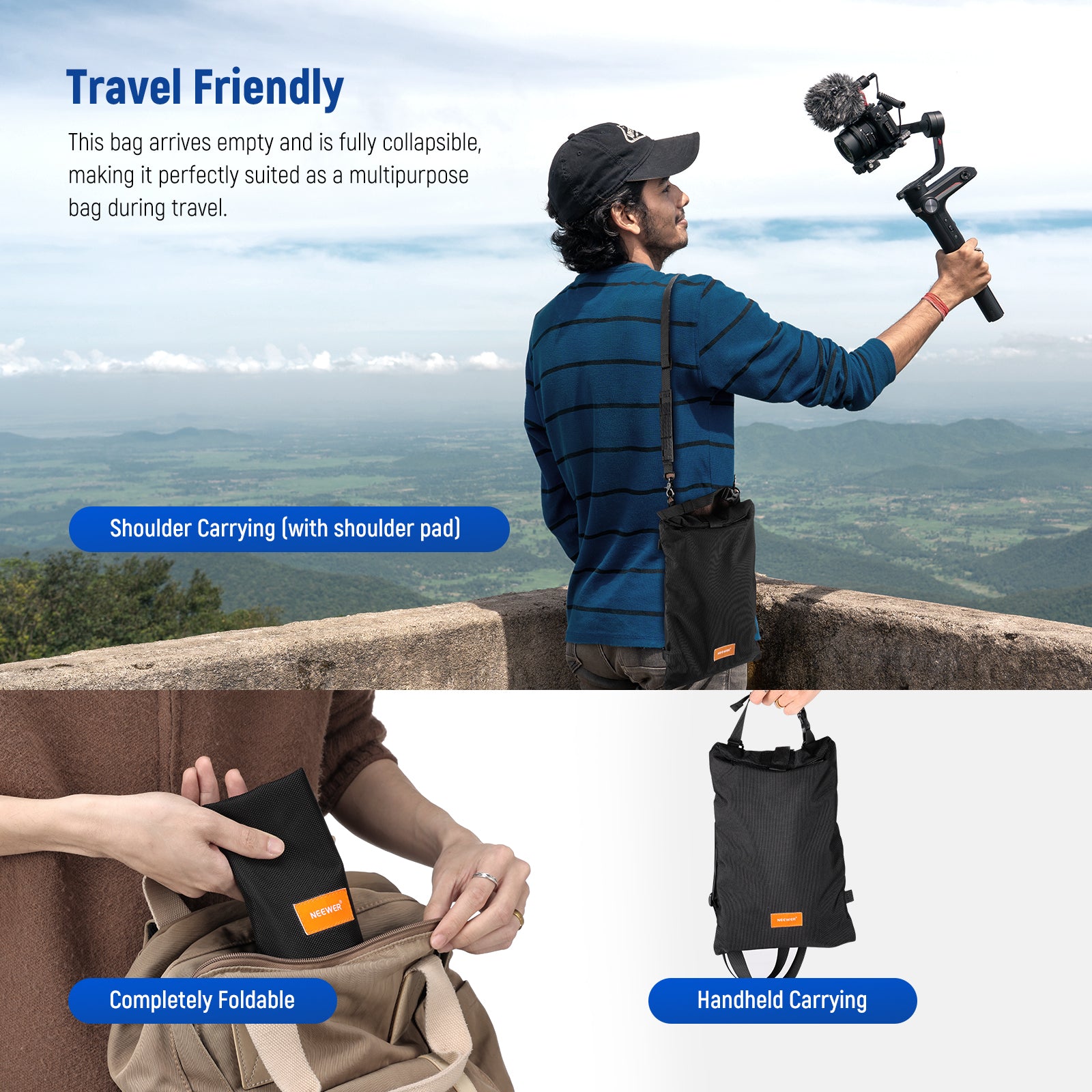 Professional NEEWER Photography Sandbag - Heavy Duty Weight Bag for Studio Lights, Stands & Equipment - Perfect for Outdoor Shoots, Video Production & Film Sets