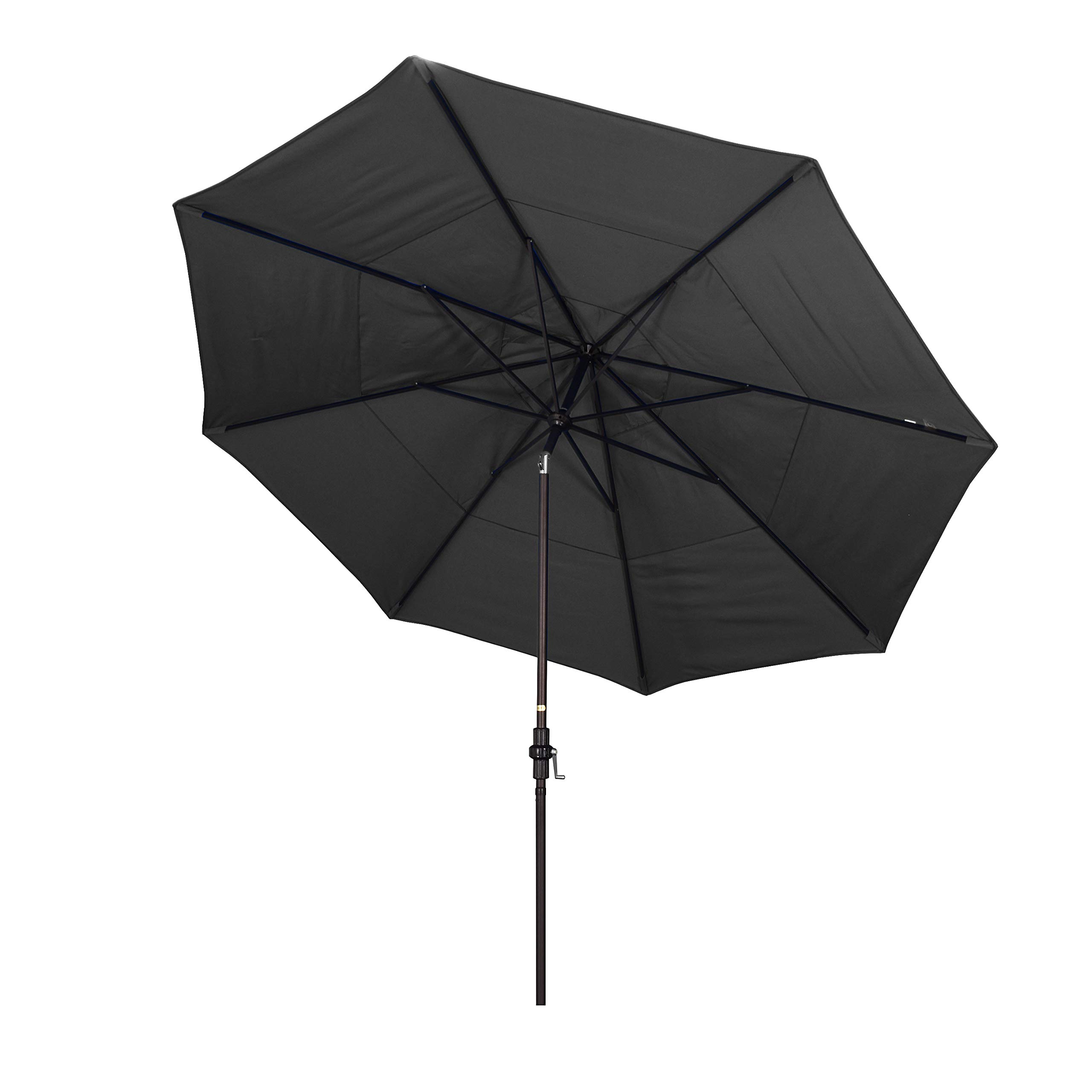 11' Round Aluminum Market Umbrella with Crank & Tilt - Bronze Pole for Outdoor Dining & Patio