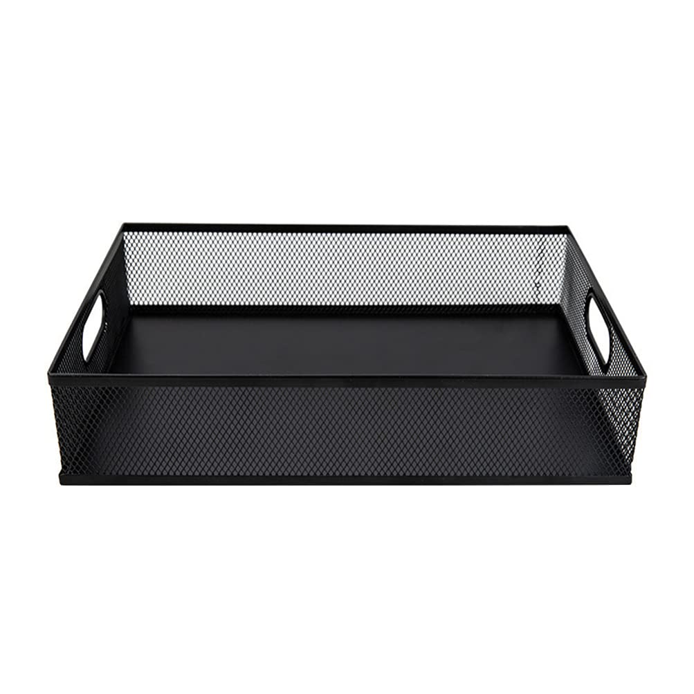 Metal File Basket Organizer - Desktop Storage Tray for Office & Home Use