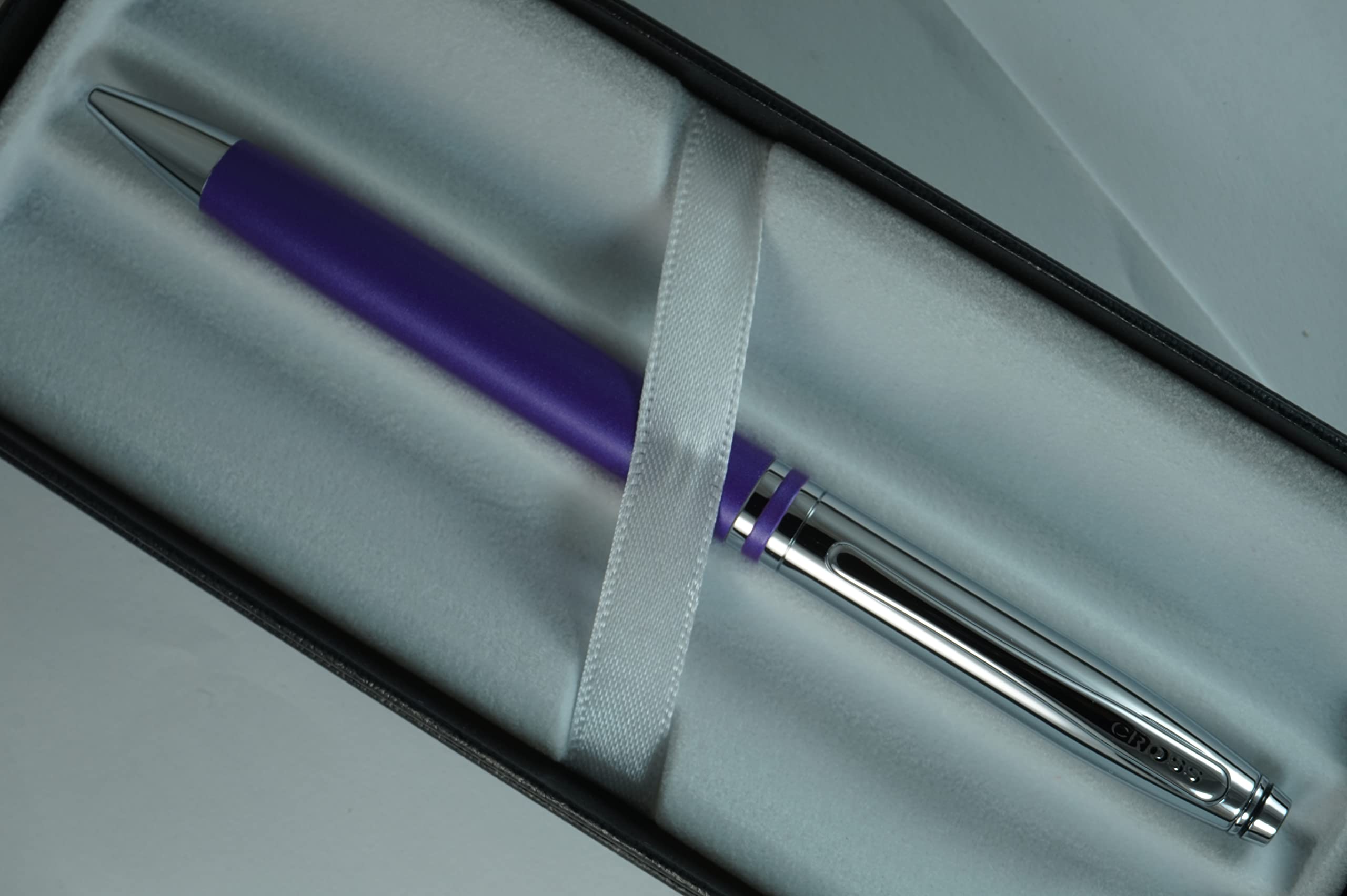 Cross Limited Collection Classic Avitar Matte Purple Fountain Pen with Polished Chrome Accents & Matching Signature Mid Ring - Medium Point Luxury Writing Gift for Professionals, Graduates & Special Occasions