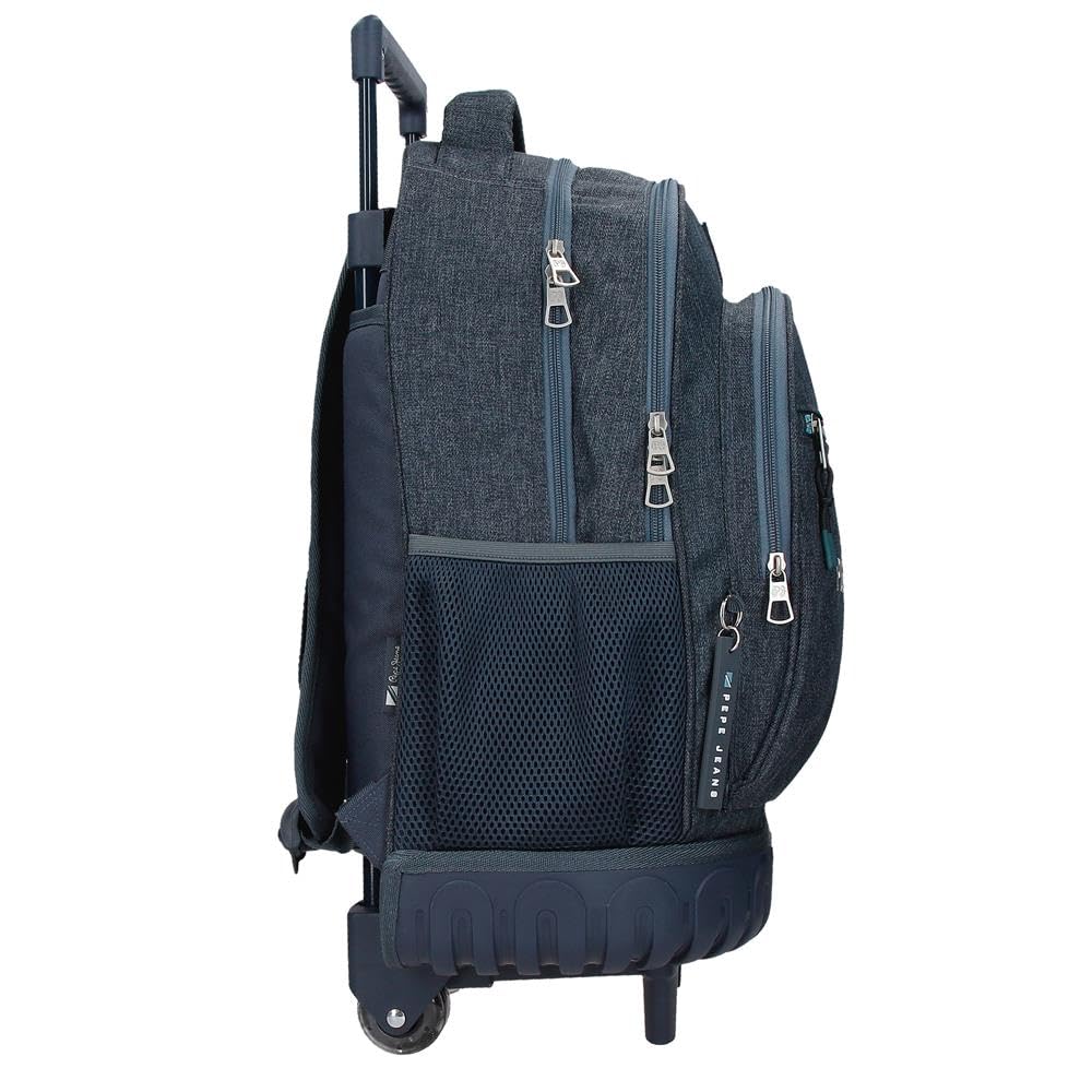 Pepe Jeans Edmon School Backpack 33 x 44 x 21 cm - 28.9L Polyester Blue Bookbag for Students & Teens - Perfect for School, College, Travel & Daily Use