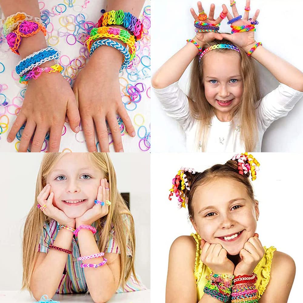 740+ Pcs Loom Bands Kit - DIY Rubber Bands Refill Set for Bracelet Making with Charms, Clips & Beads | Creative Kids Crafts for Birthday Parties, Summer Camp & Friendship Bracelet Gifts