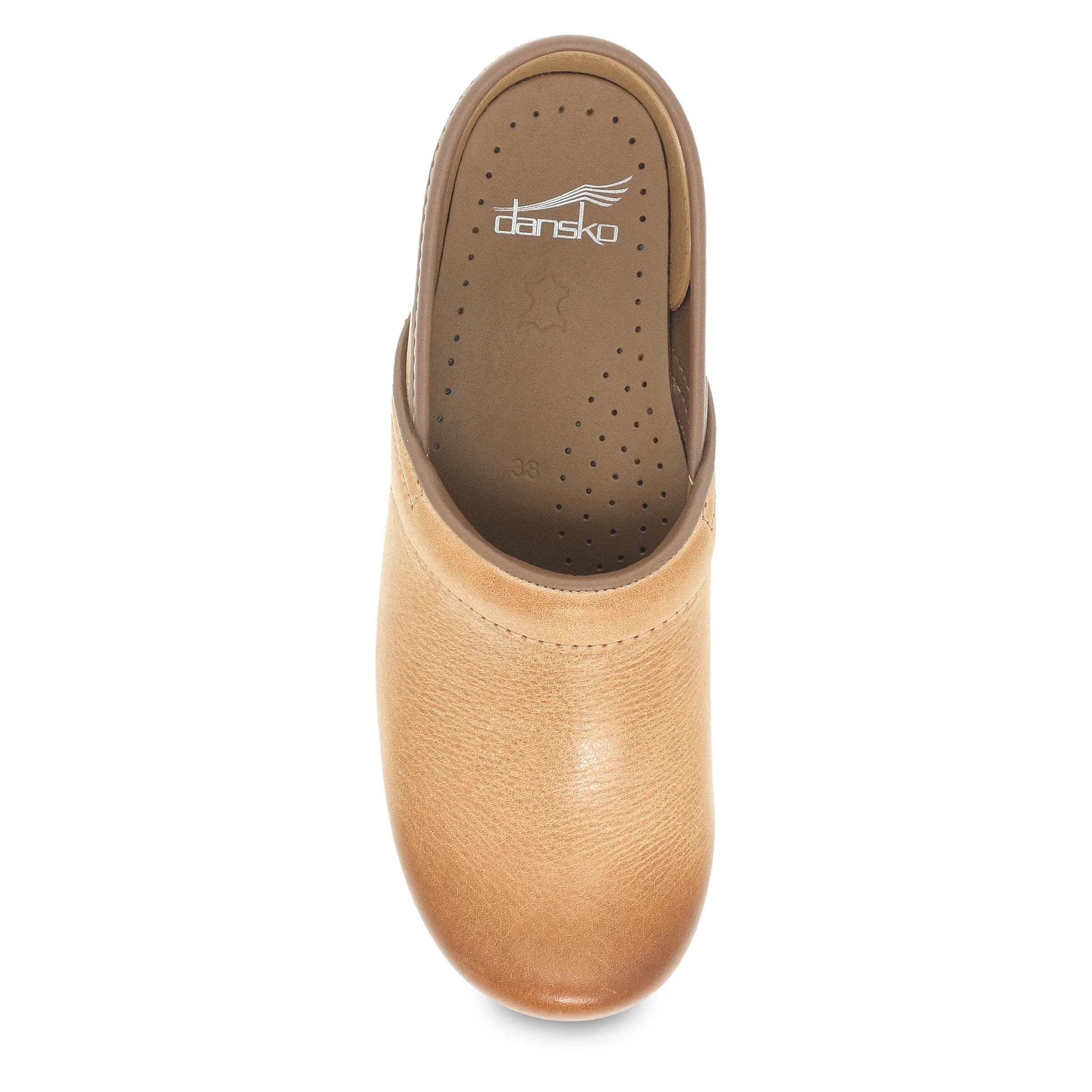 DANSKO Professional Honey Burnished Leather Clogs for Women - Comfortable Slip-Resistant Work Shoes for Nurses, Chefs & Healthcare Workers - Perfect for Long Shifts & Standing All Day