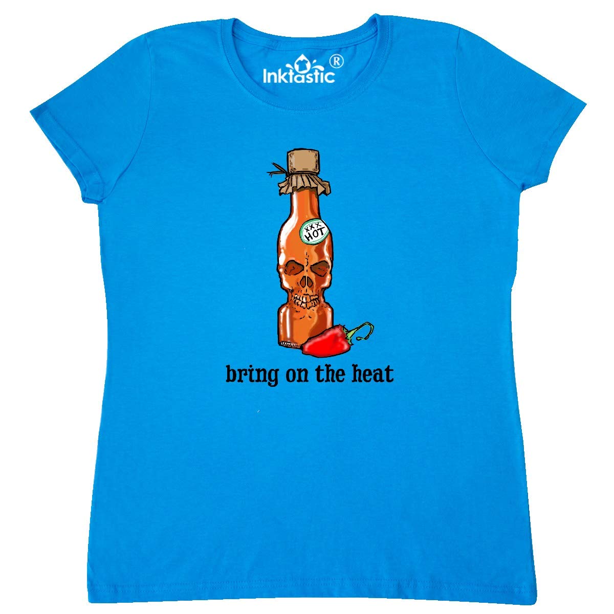 Bring on The Heat Skull & Pepper Graphic Women's T-Shirt | Inktastic | Casual Streetwear & Festival Outfit