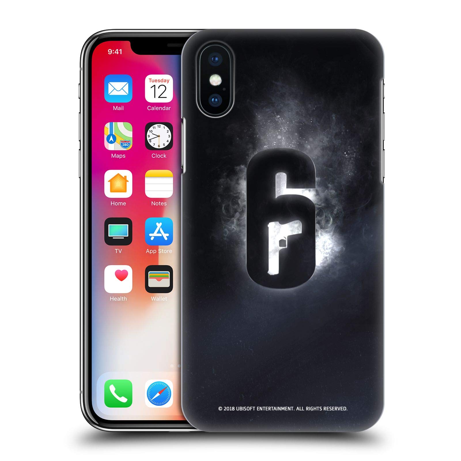 Official Rainbow Six Siege Glow Logo Hard Case for iPhone X/Xs - Durable Gaming Phone Cover with Licensed Design | Perfect for FPS Fans & Mobile Gamers