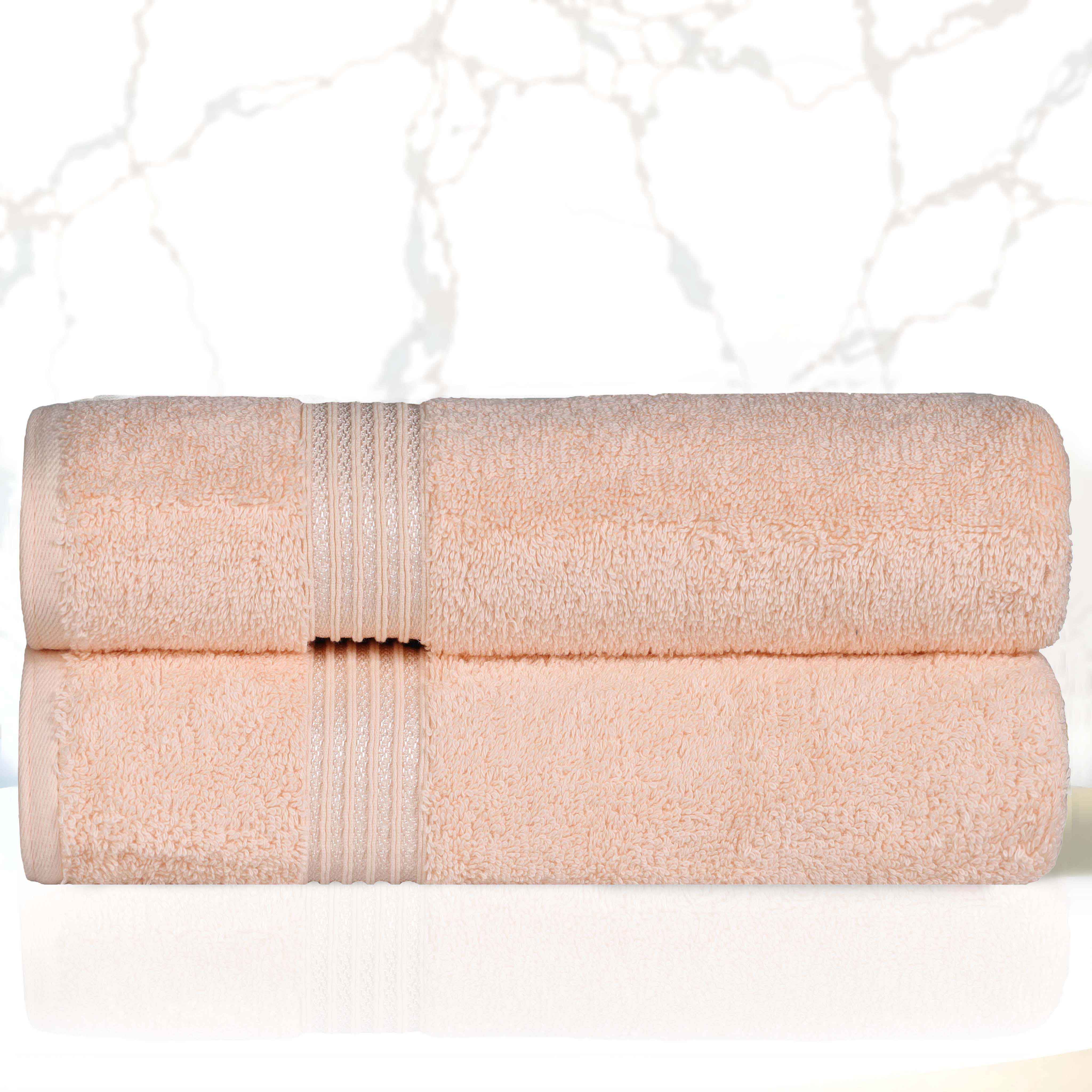 Premium Egyptian Cotton Bath Towels Set of 2 - Ultra Soft & Highly Absorbent - Luxury Bath & Spa, Beach, Gym Essentials for Home & Travel