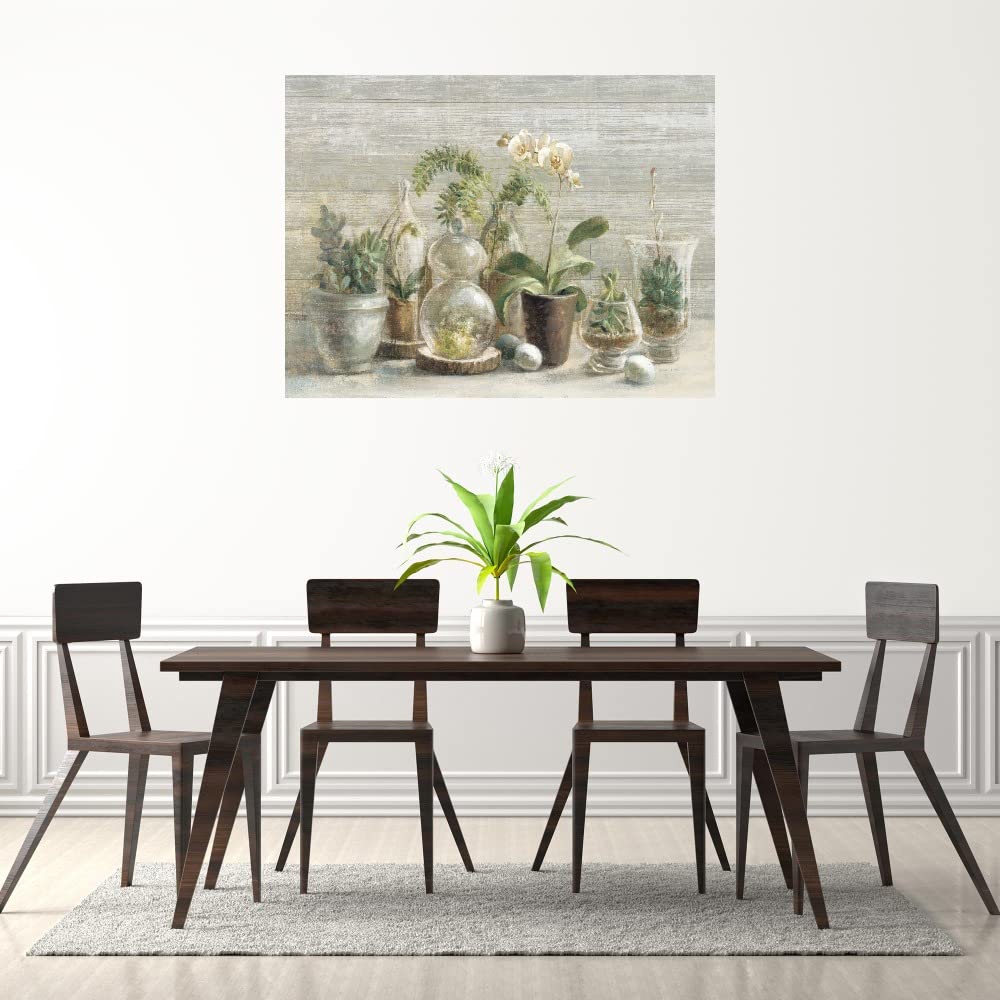 Hand-Painted Orchid Canvas Wall Art - Premium Wood Framed Greenhouse Floral Painting by Danhui Nai - 43x32 Inch Ready-to-Hang Home Decor for Living Room, Bedroom, Office - Perfect for Modern, Farmhouse & Boho Interior Design Styles