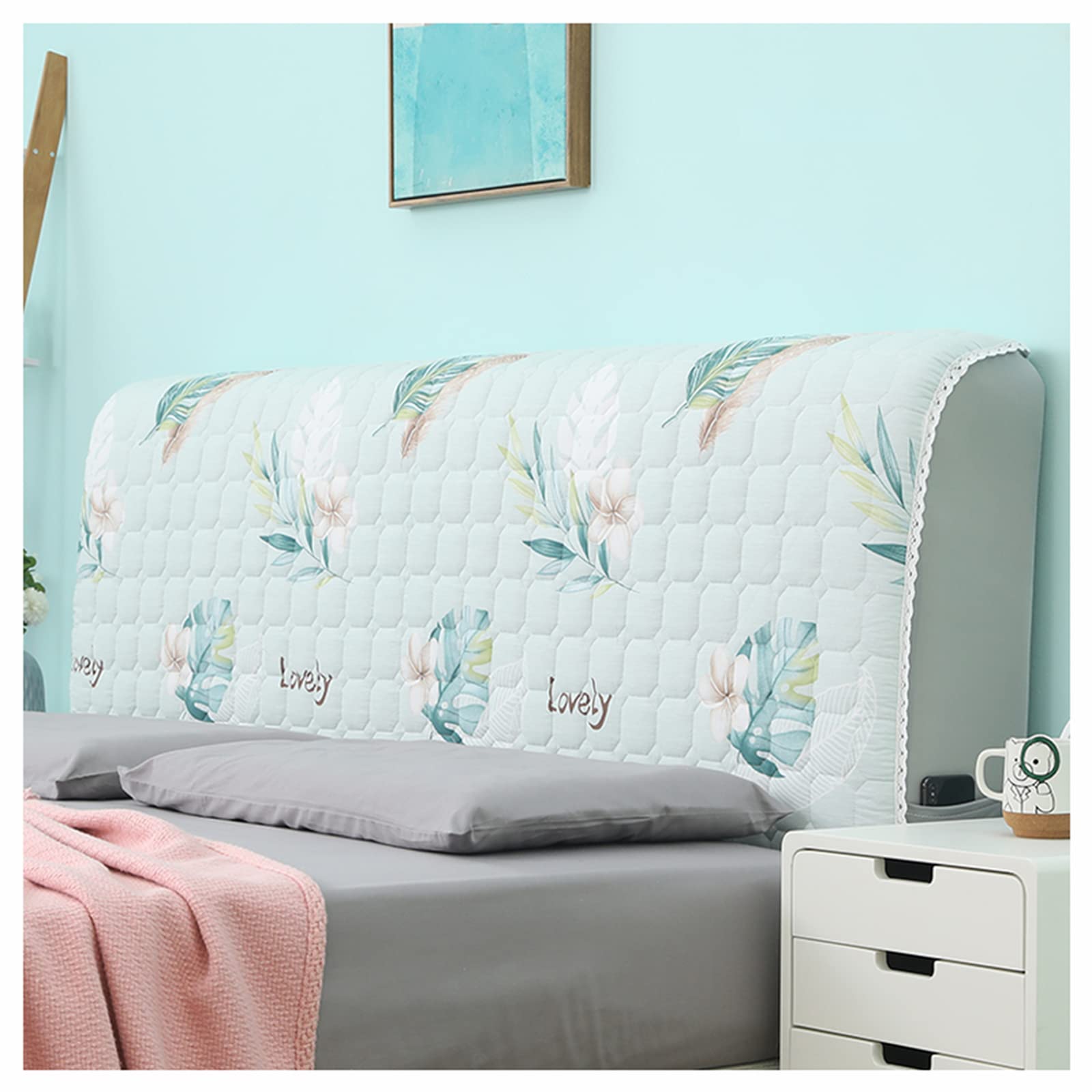 YAUKET Pure Cotton Headboard Cover Slipcover - Dustproof Bed Head Protector for Upholstered Headboards (230cm) - Perfect for Bedroom Decor & Backrest Support on King/Queen Size Beds