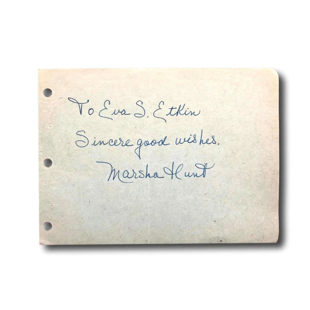 Marsha Hunt Hand Signed Album Page Cut with JSA COA - Star Trek Actress Autograph - Perfect for Collectors, Fans, and Memorabilia Displays