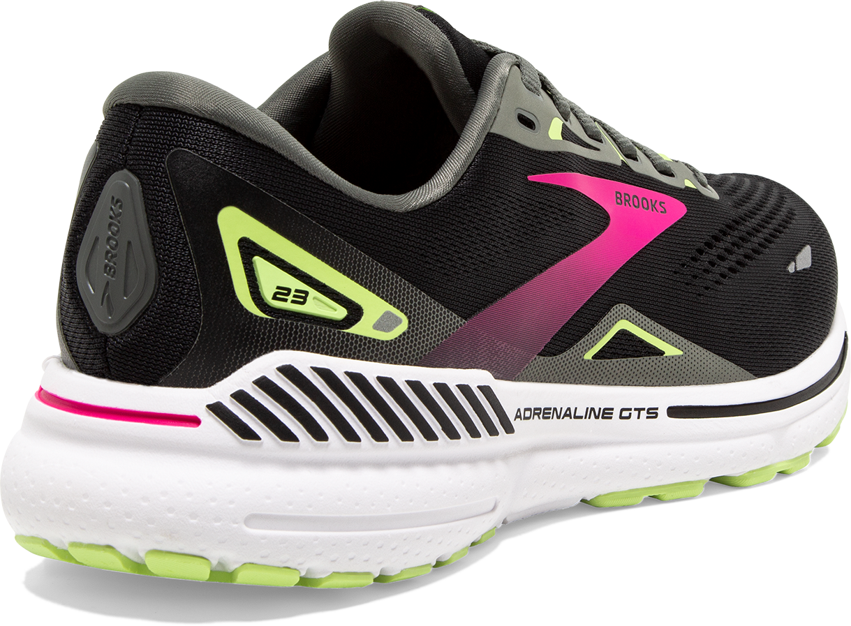 Women's Adrenaline GTS 23 Running Shoes - Black/Gunmetal/Sharp Green - Lightweight Cushioned Sneakers for Women - Perfect for Jogging, Gym Workouts & Daily Walking