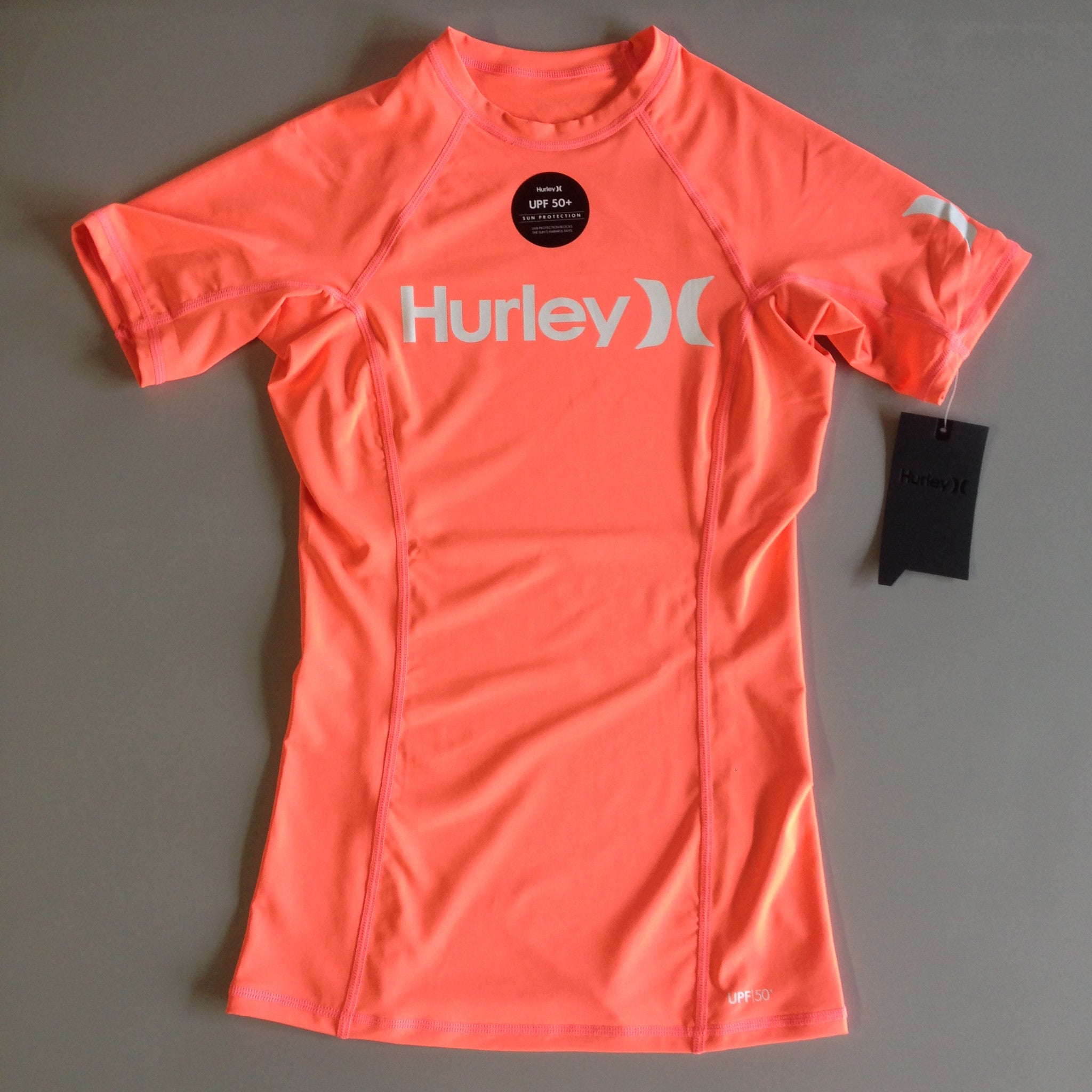 Hurley Women's O&O Short Sleeve Rashguard UPF 50+ Sun Protection - Perfect for Surfing, Swimming & Beach Activities