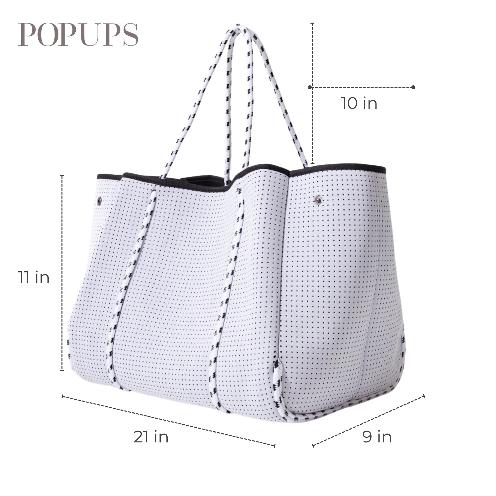 Stylish Large Neoprene Tote Bag for Women - Water-Resistant Designer Handbag with Multiple Pockets & Zipper Pouch - Perfect for Work, Travel, Gym & Beach Outings