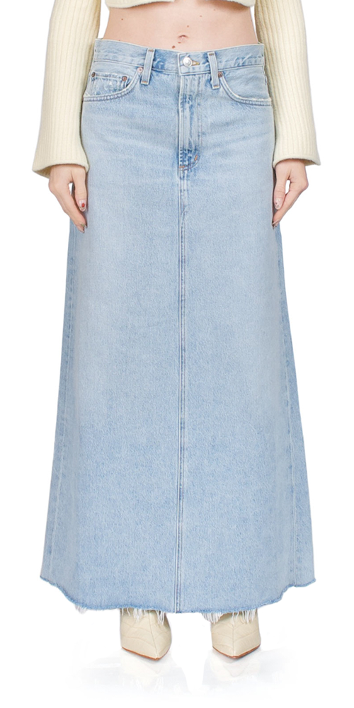 Hilla High Waist Denim Skirt for Women - Vintage A-Line Stretch Jeans Skirt - Casual & Chic Outfit for Daily Wear, Dating, and Office