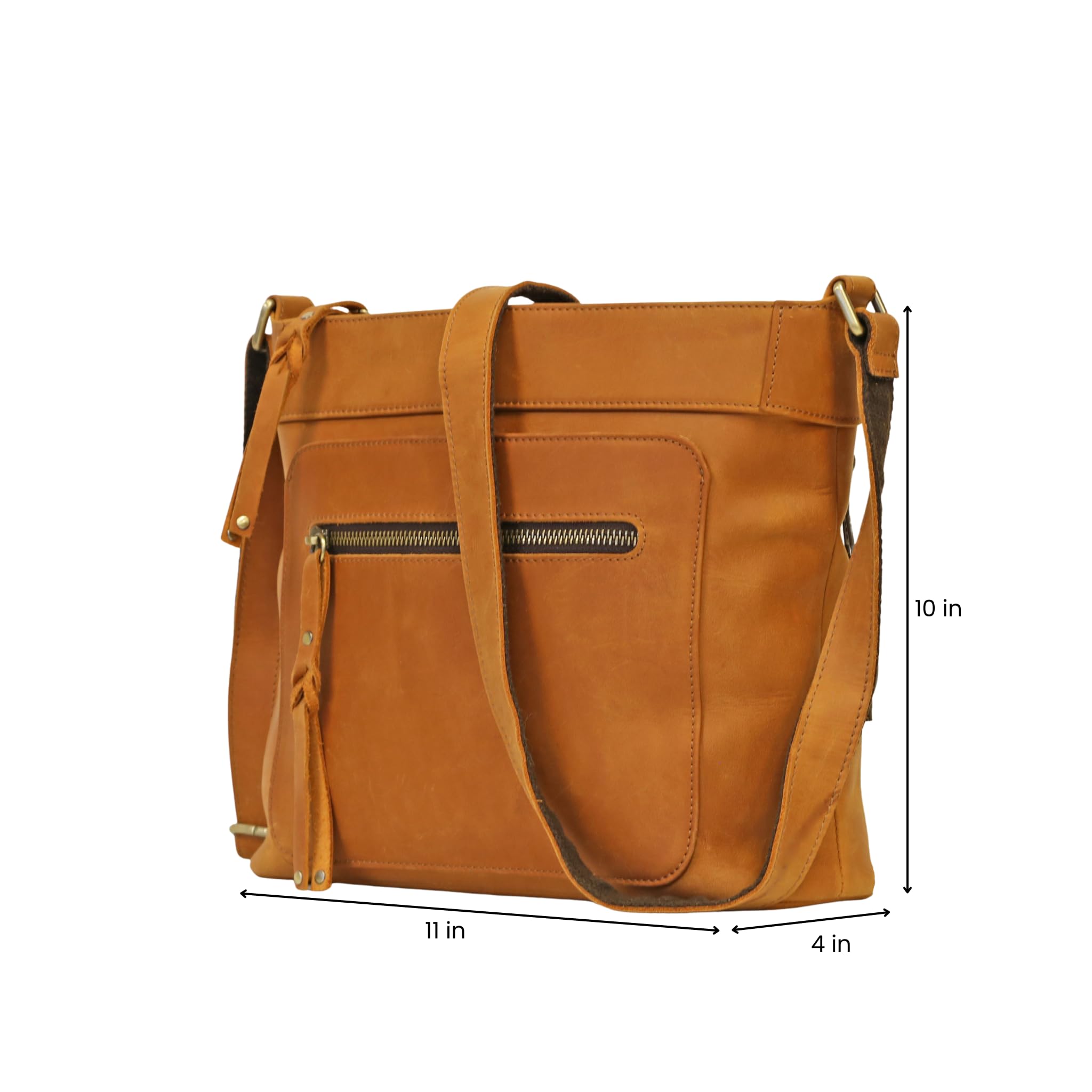 Concealed Carry Unisex Delaney Distressed Leather Crossbody Bag with Locking Zippers & Pistol Holster - Secure & Stylish for Everyday Use, Travel, and Self-Defense