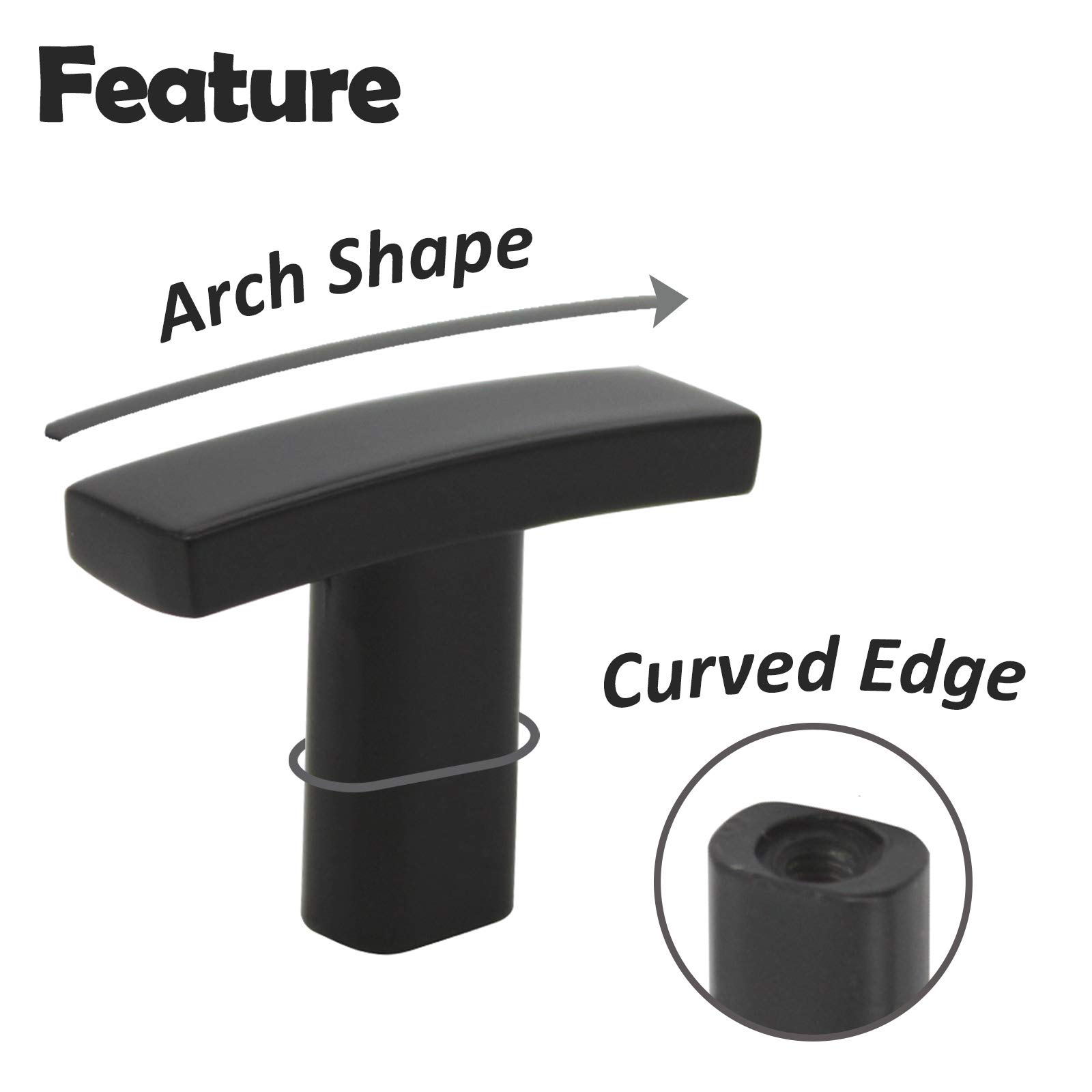 Probrico 30 Pack Black T-Shaped Cabinet Knobs & Door Handles - Euro Style Kitchen & Furniture Hardware for Dressers, Closets & Cabinets - Perfect for Home Renovation & DIY Projects