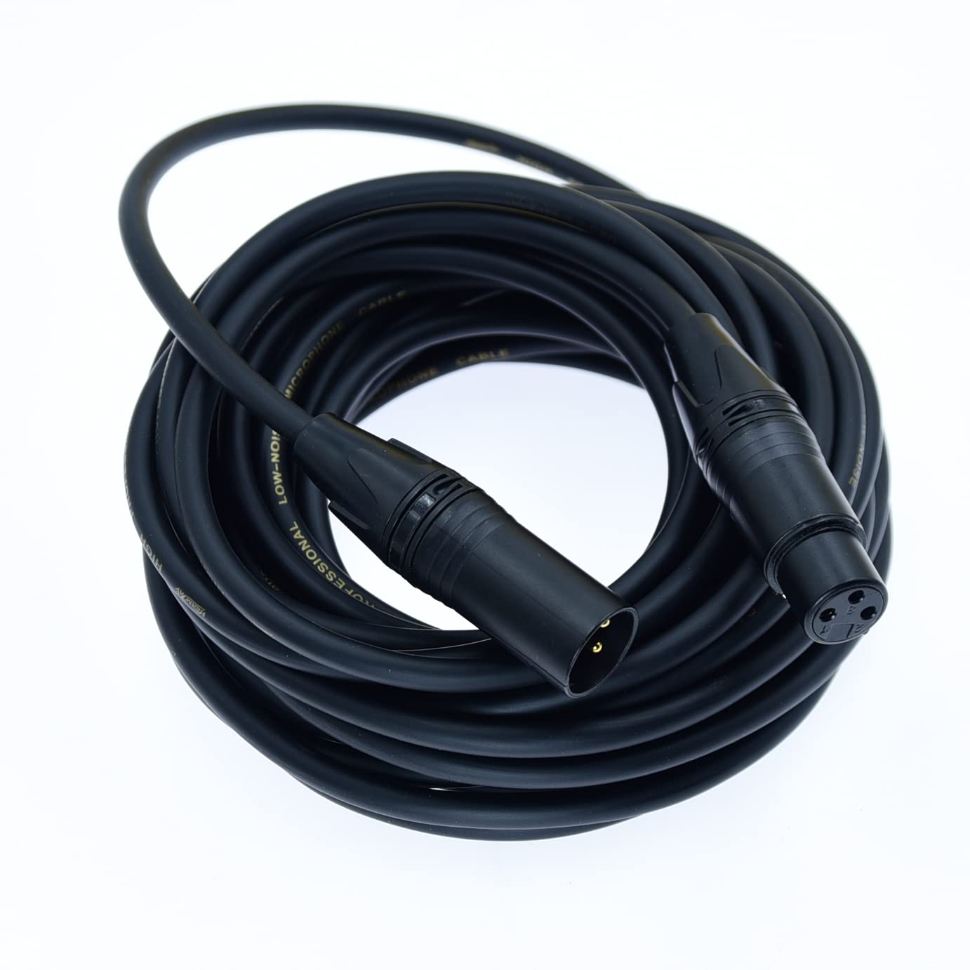 Professional XLR Microphone Cable Female to Male 3-Pin Balanced Audio Signal Cord for Studio Recording, Live Performance & DJ Equipment (0.5m/1.65ft, Black) - Durable Shielded Wire for Microphones, Mixers & Audio Interfaces
