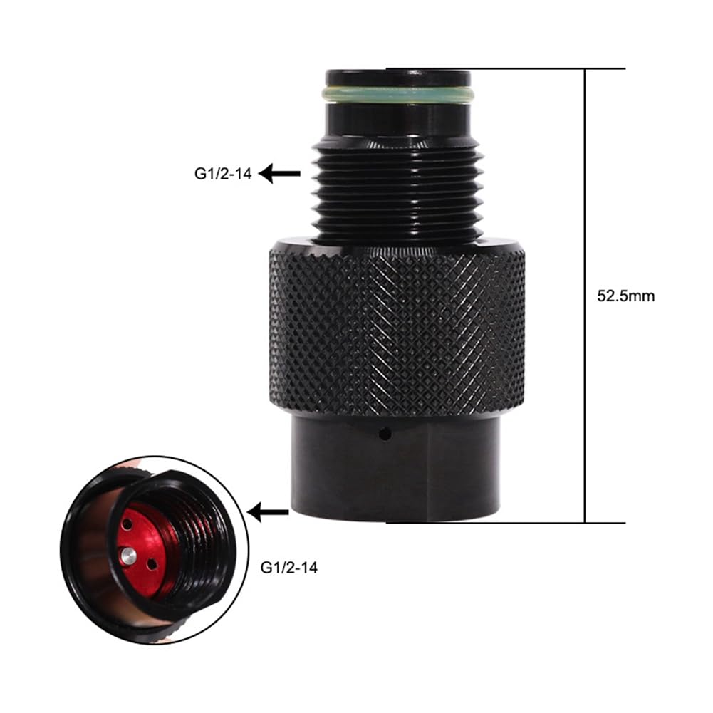 YANHUNING ON/Off ASA Adaptor G1/2-14 Thread Saver for CO2 & Compressed Air Systems - Pin Valve Depressor Adapter for Paintball, Airsoft & Industrial Applications