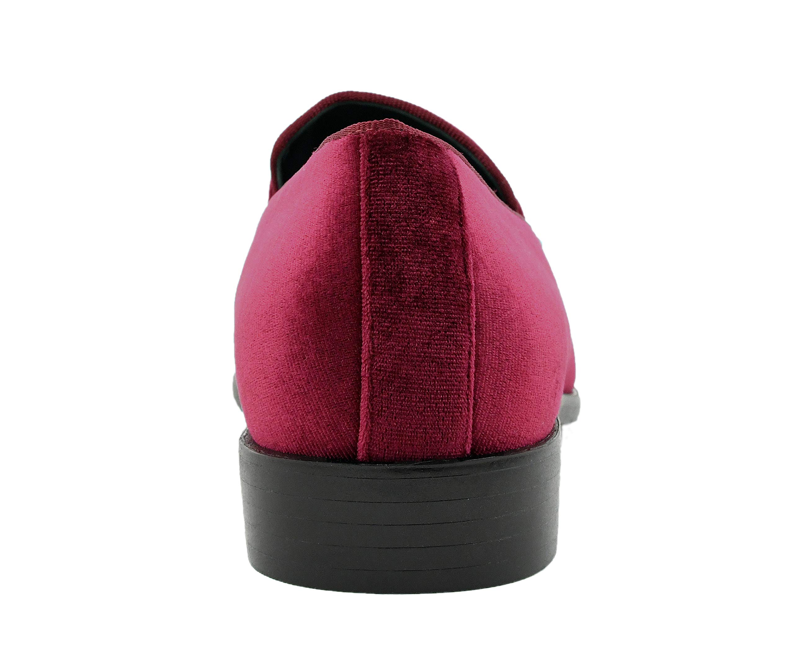 Amali Aller Men's Casual Loafers - Slip On Velvet Tuxedo Shoes with Metal & Knitted Buckle - Comfortable Formal & Leisure Wear for Weddings, Parties & Office