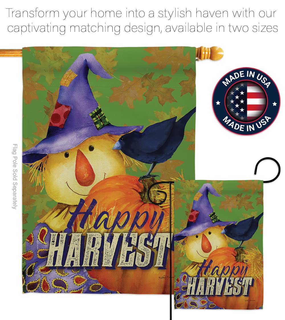 Happy Harvest Scarecrow Fall Flag Set - 28x40