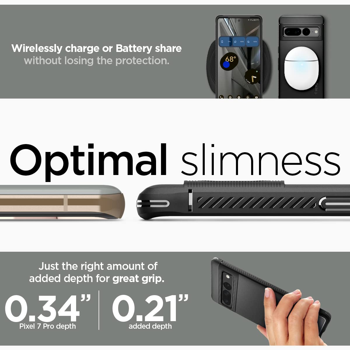 Spigen Rugged Armor Case for Google Pixel 7 Pro - Shockproof & Slim Matte Black Cover | Perfect for Outdoor Activities & Daily Protection