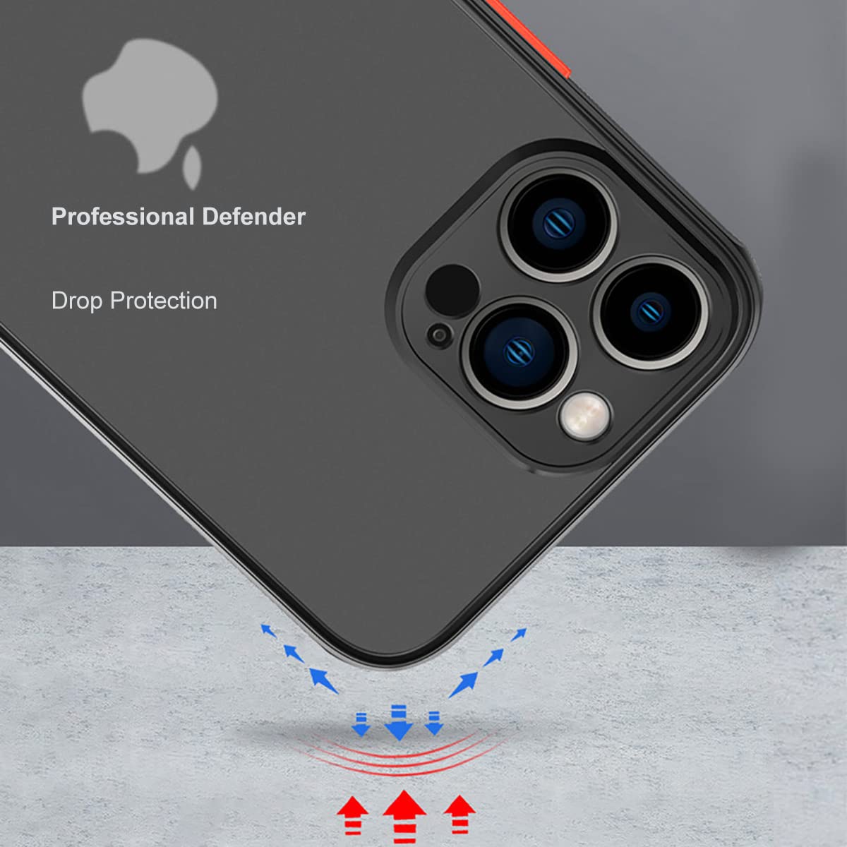 ZEZHOU iPhone 12 Pro Case with Camera Lens Protector - Shockproof Slim Hard Cover with Soft Edge & Enhanced Corners | Translucent Matte Drop Protection Phone Case for iPhone 12 Pro 6.1