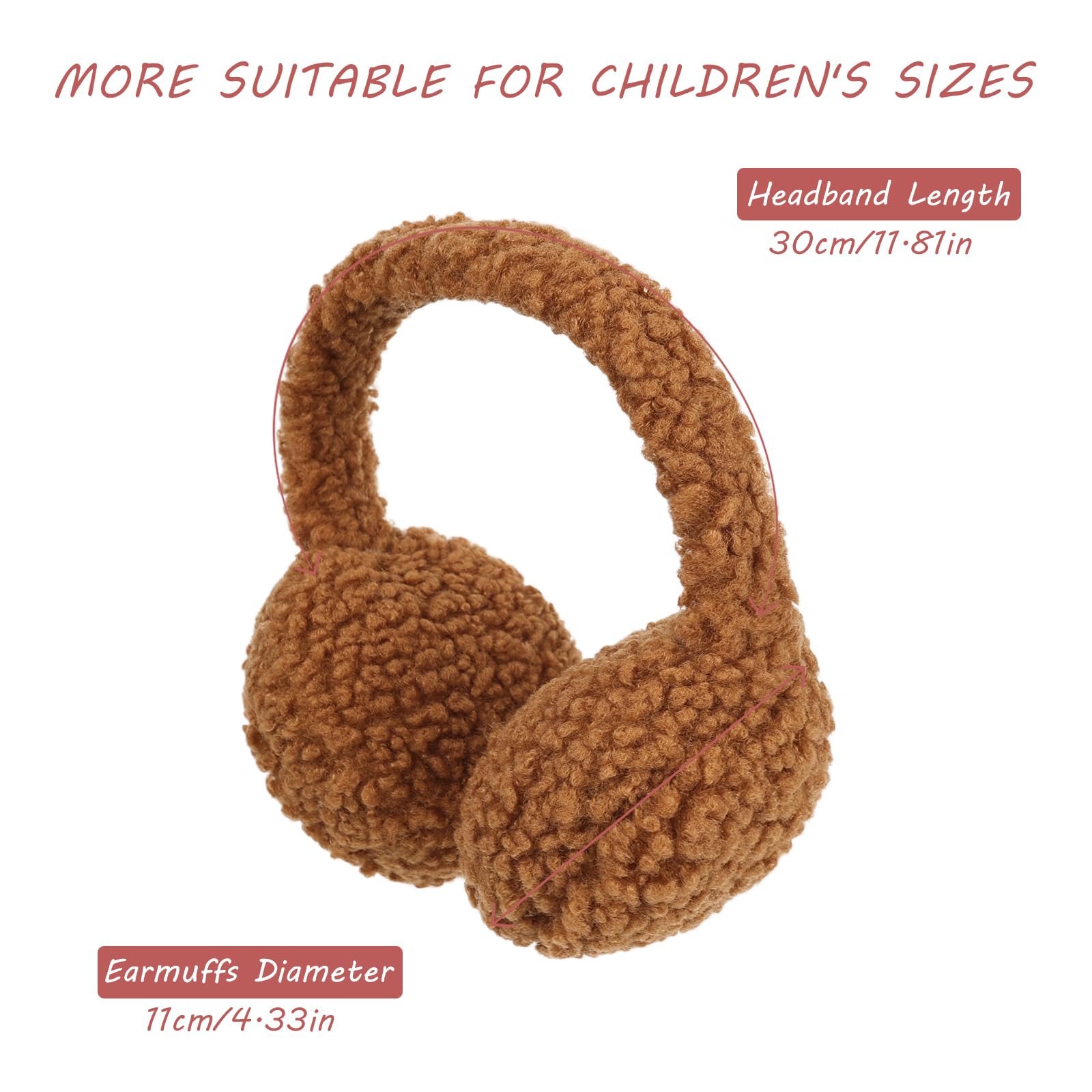 Surblue Winter Kids Ear Muffs - Soft Plush Furry Ear Warmers for Boys & Girls, Cozy Outdoor Ear Protection for Cold Weather - Perfect for School, Snow Play & Winter Sports